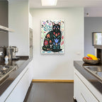 Epic Art 'Folksy Feline II' by Annie Warren, Acrylic Glass Wall Art,24x36