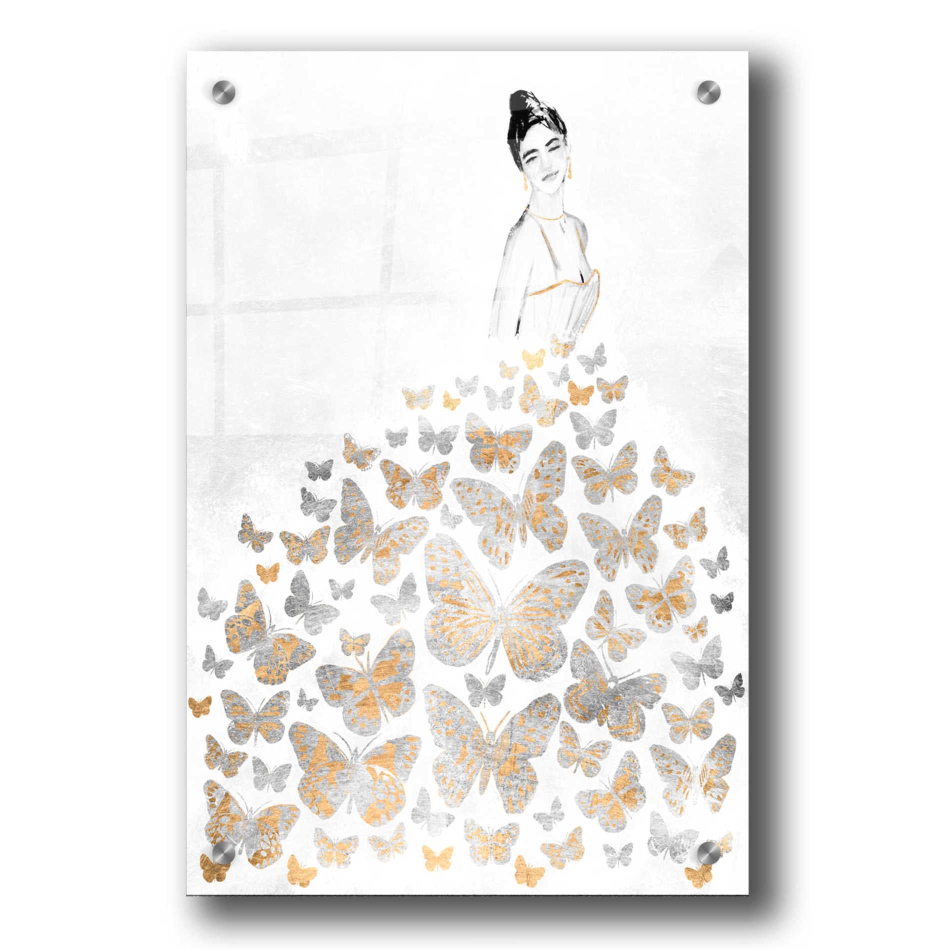 Epic Art 'Fluttering Gown I' by Annie Warren, Acrylic Glass Wall Art,24x36