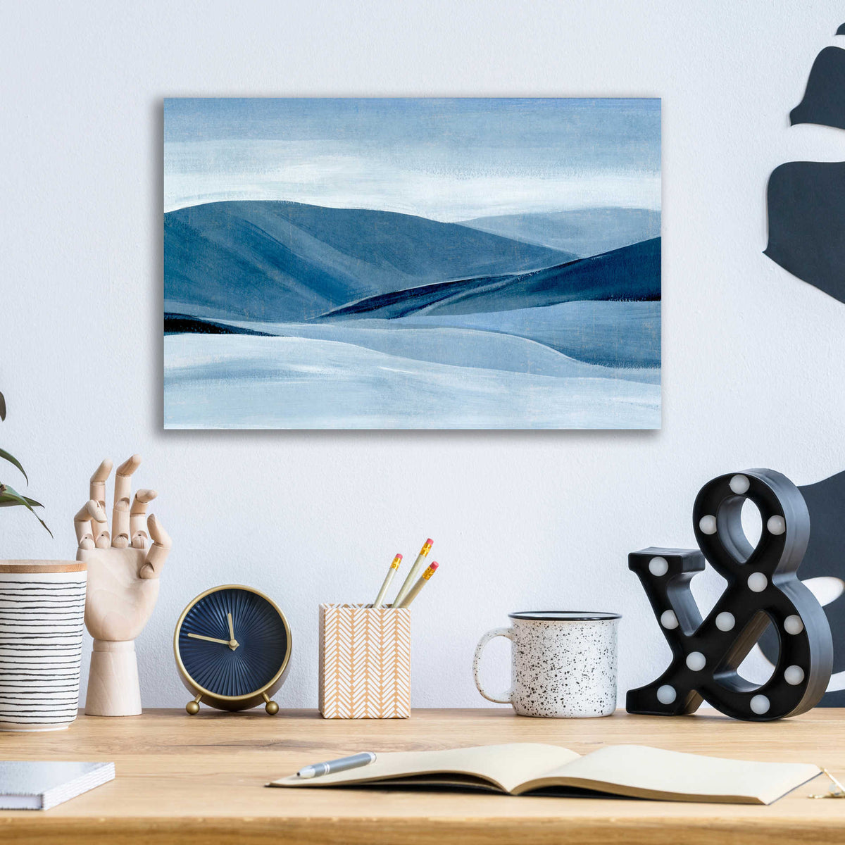 Epic Art 'Indigo Range II' by Annie Warren, Acrylic Glass Wall Art,16x12