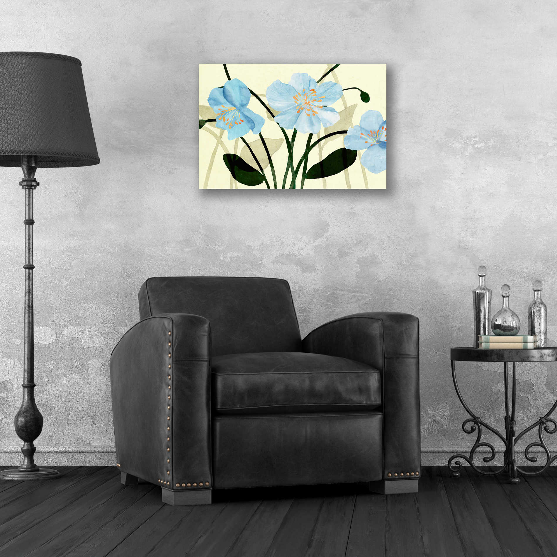 Epic Art 'Blue Poppies I' by Annie Warren, Acrylic Glass Wall Art,24x16