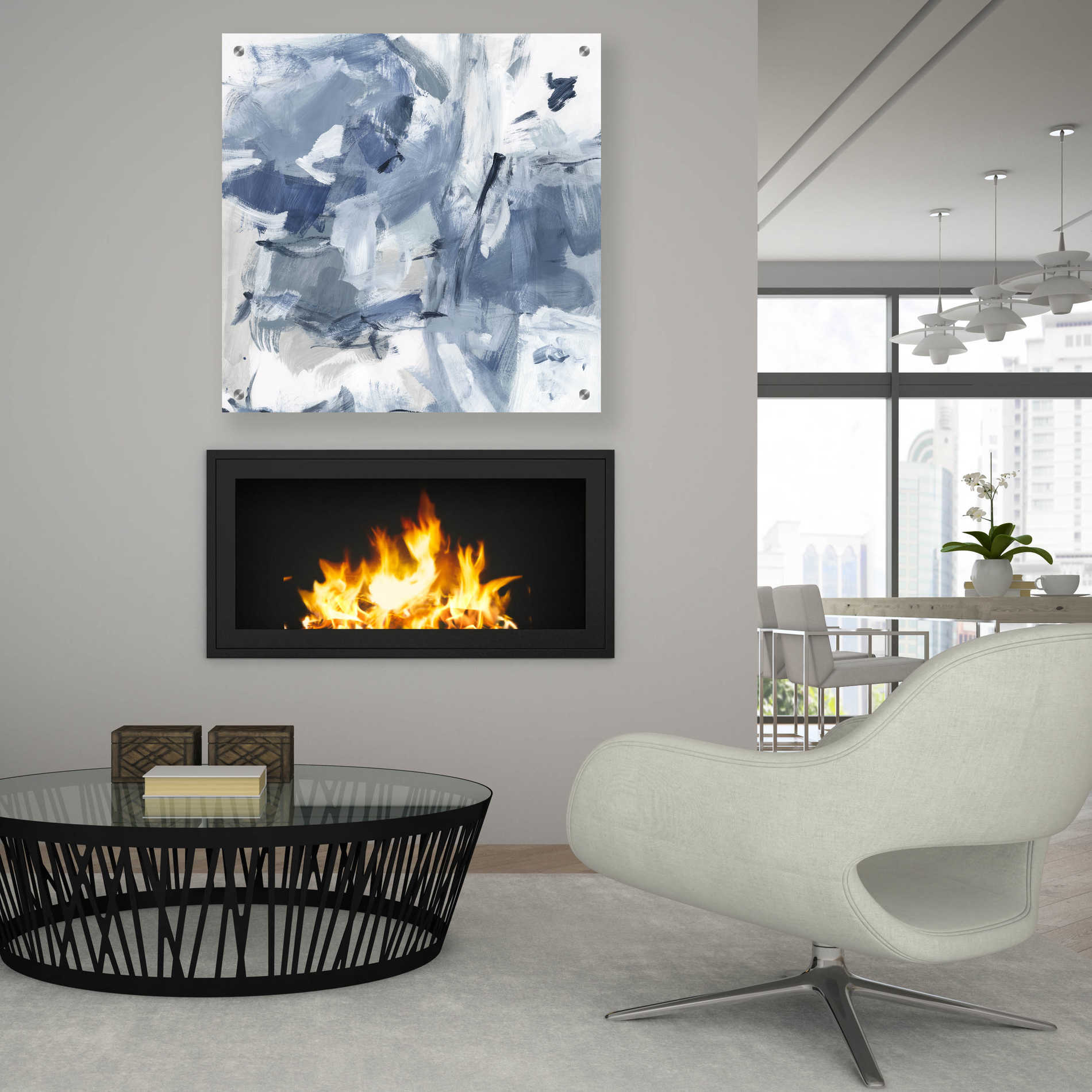 Epic Art 'Winter Air I' by Christina Long, Acrylic Glass Wall Art,36x36