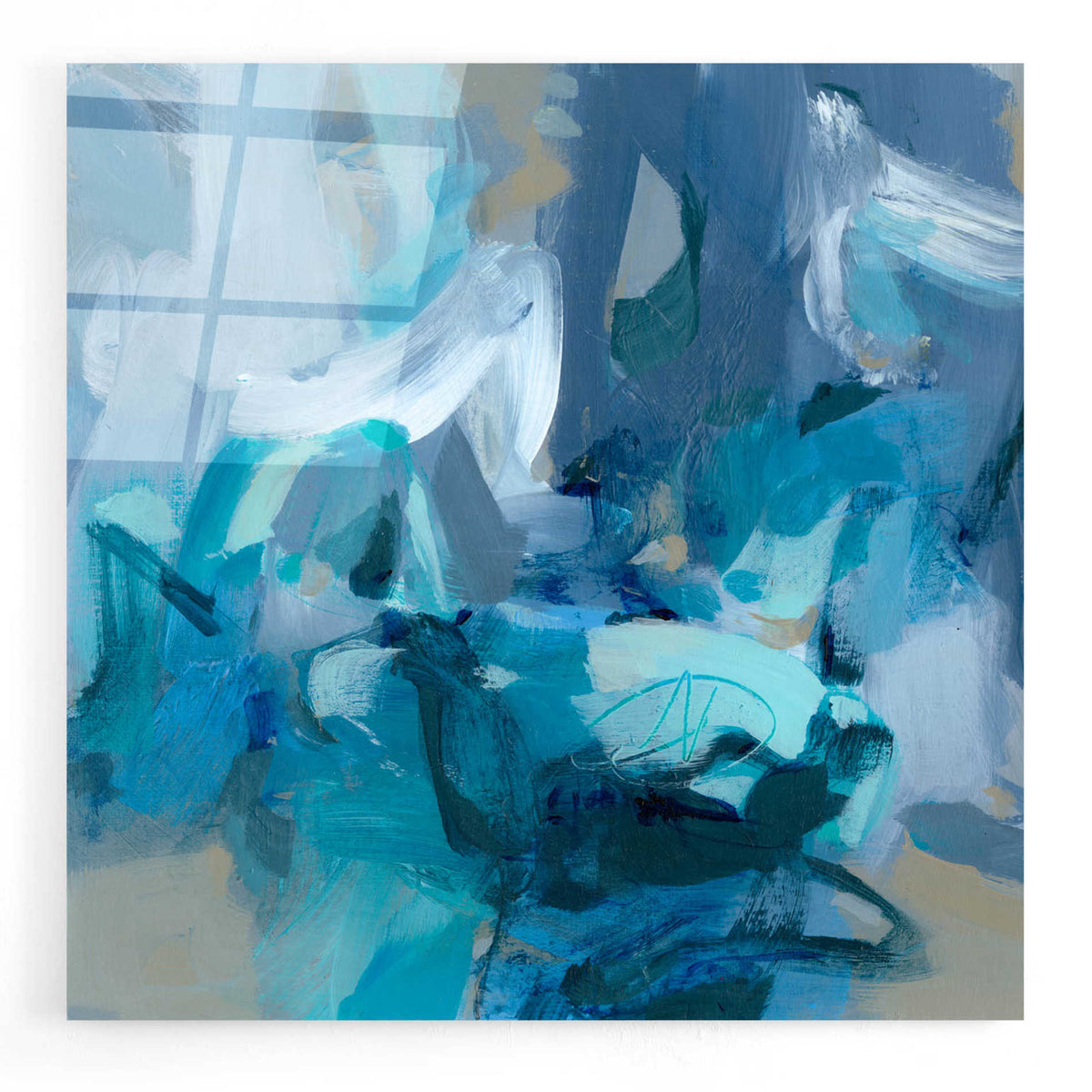 Epic Art 'Abstract Blues II' by Christina Long, Acrylic Glass Wall Art