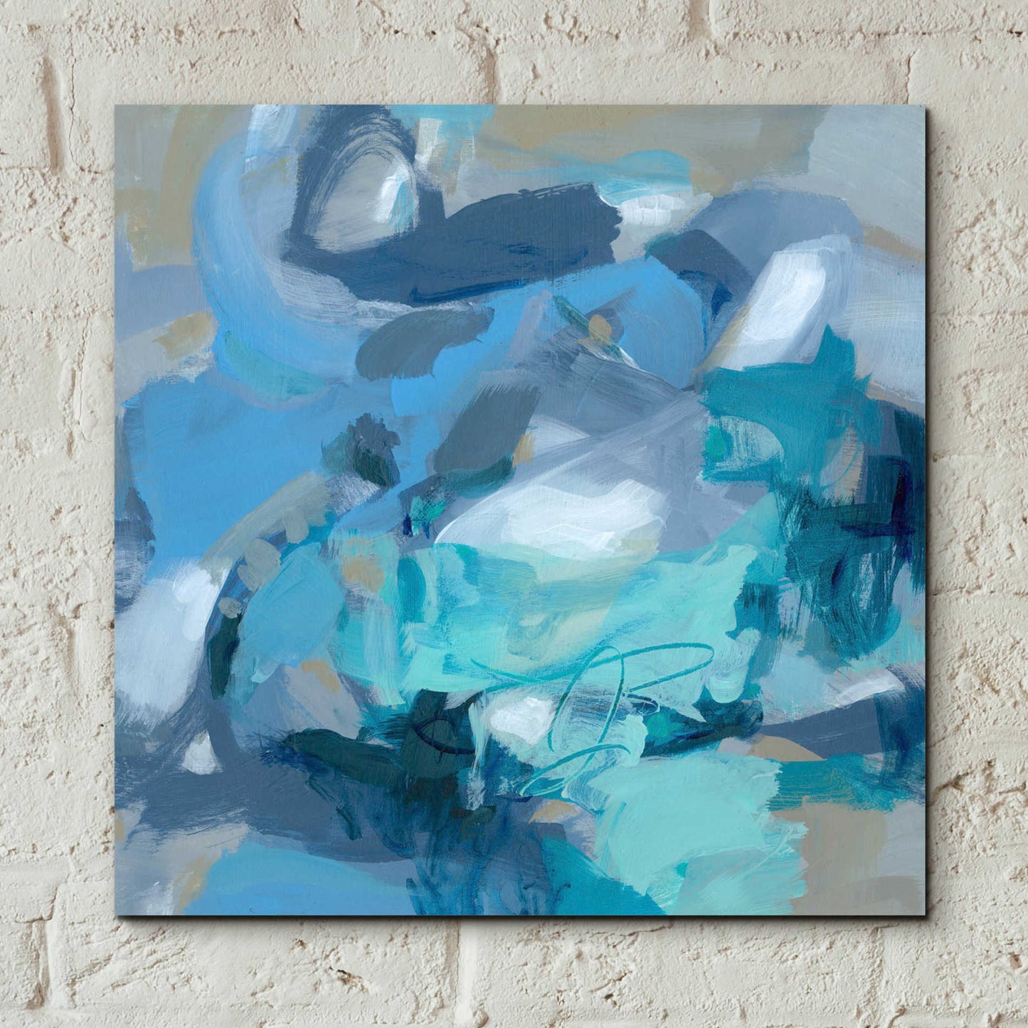 Epic Art 'Abstract Blues I' by Christina Long, Acrylic Glass Wall Art,12x12