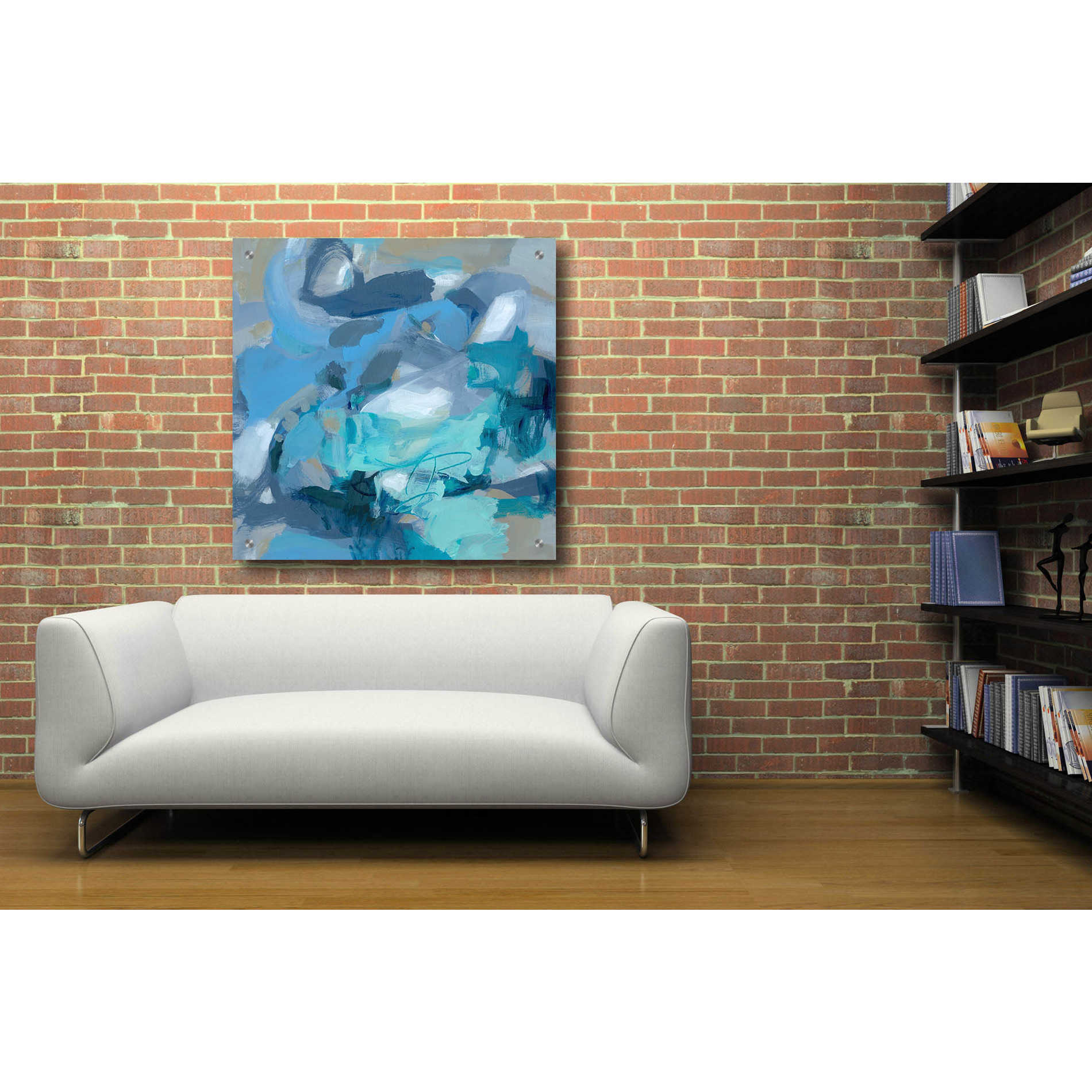 Epic Art 'Abstract Blues I' by Christina Long, Acrylic Glass Wall Art,36x36