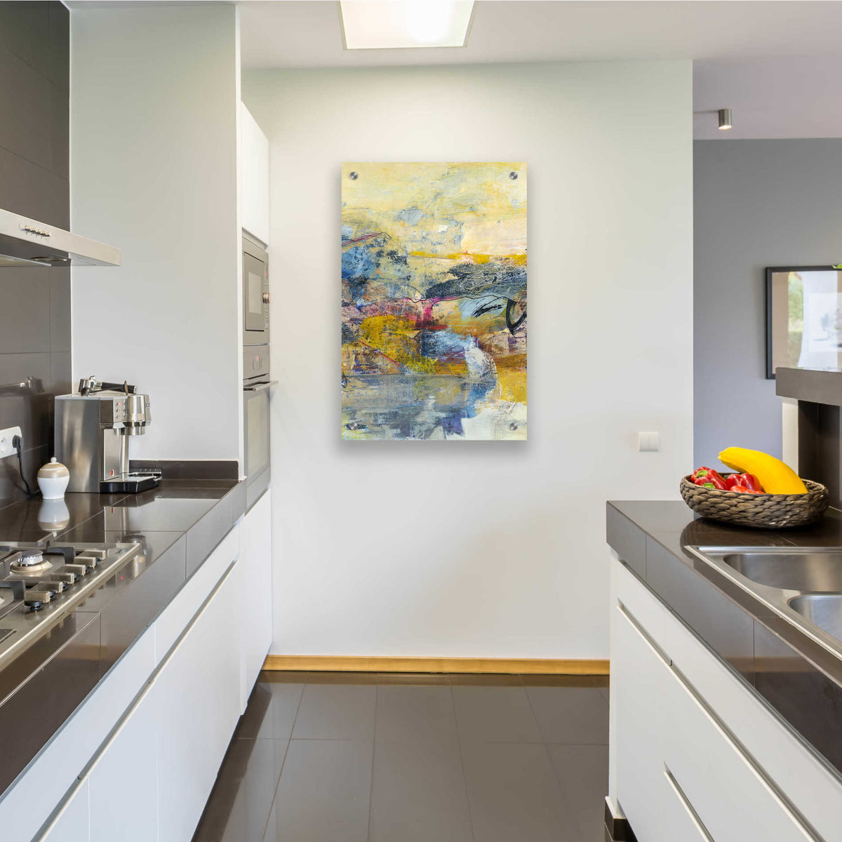 Epic Art 'Textured Triptych II' by Jodi Fuchs, Acrylic Glass Wall Art,24x36