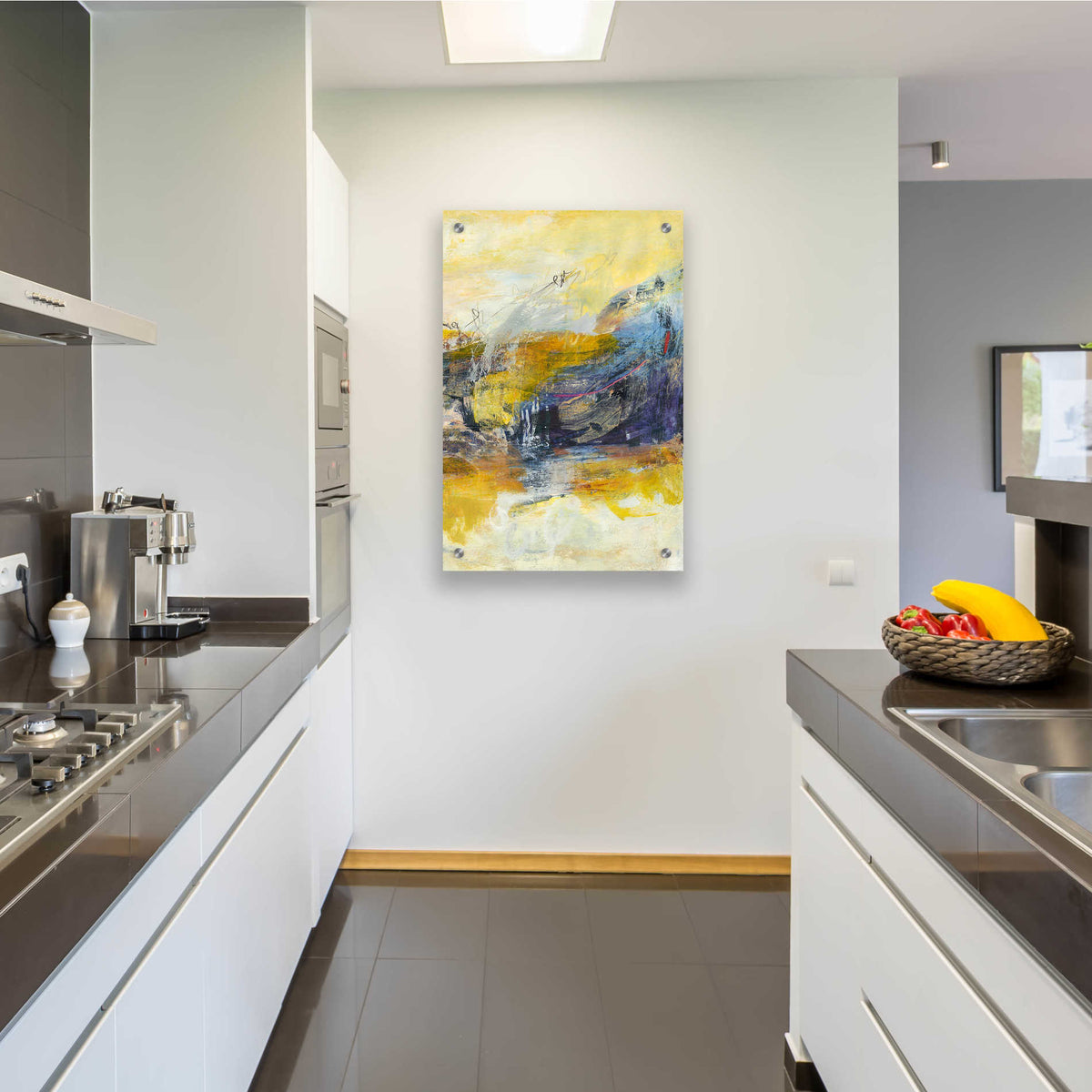 Epic Art 'Textured Triptych III' by Jodi Fuchs, Acrylic Glass Wall Art,24x36