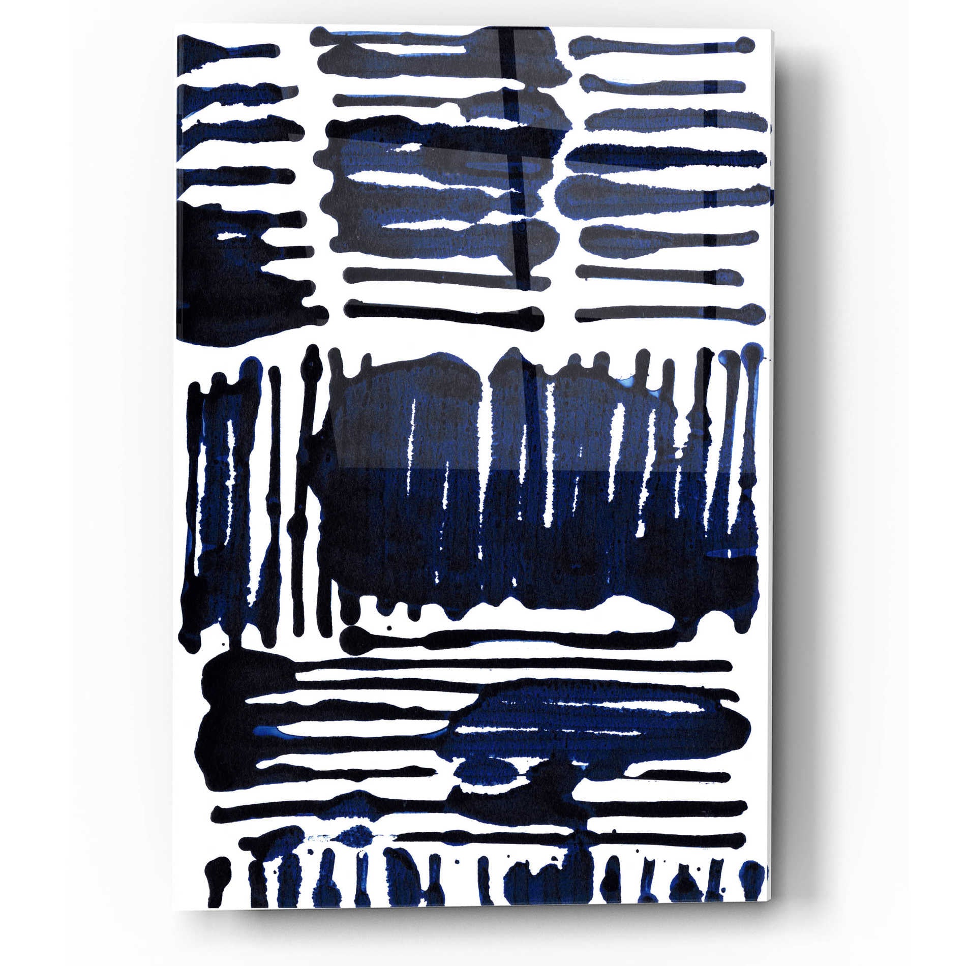 Epic Art 'Indigo Stripes I' by Jodi Fuchs, Acrylic Glass Wall Art,12x16