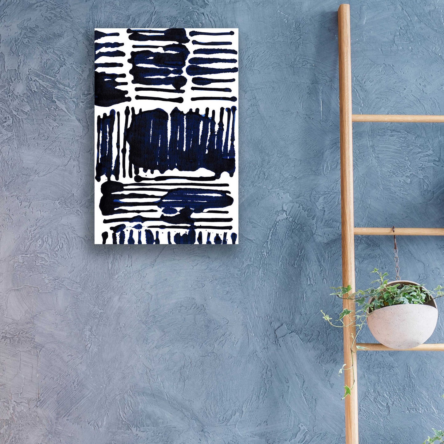 Epic Art 'Indigo Stripes I' by Jodi Fuchs, Acrylic Glass Wall Art,16x24