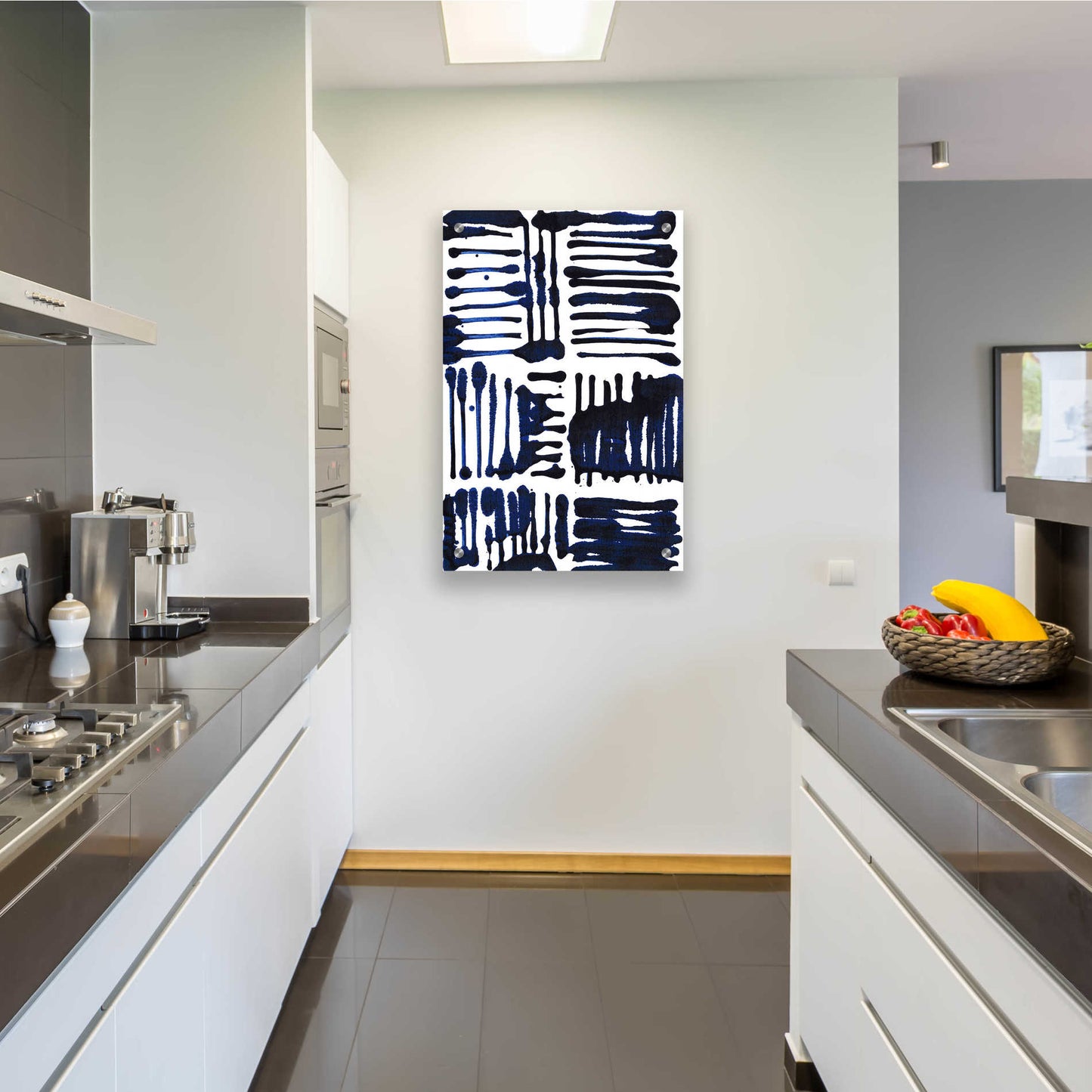 Epic Art 'Indigo Stripes II' by Jodi Fuchs, Acrylic Glass Wall Art,24x36