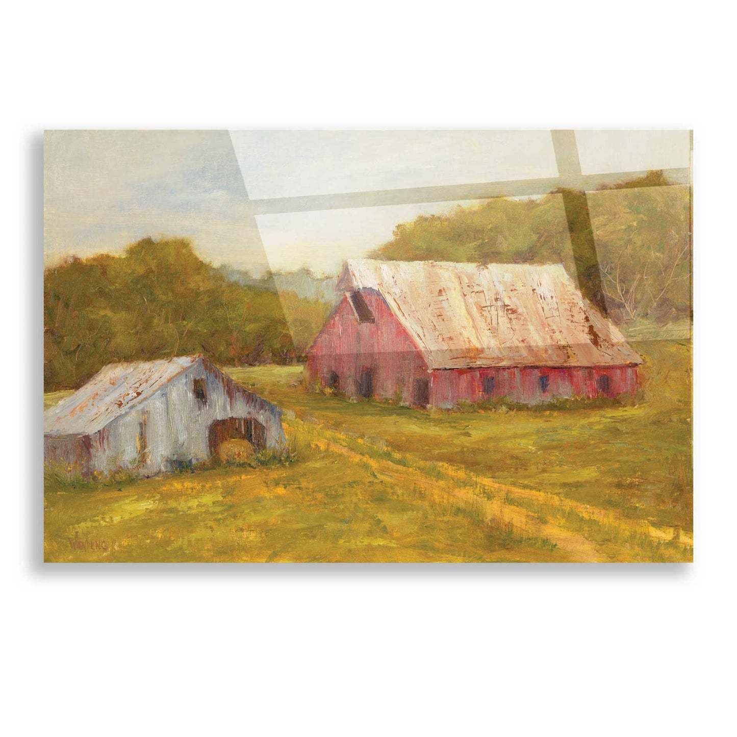 Epic Art 'Country Barns' by Marilyn Wendling, Acrylic Glass Wall Art,16x12