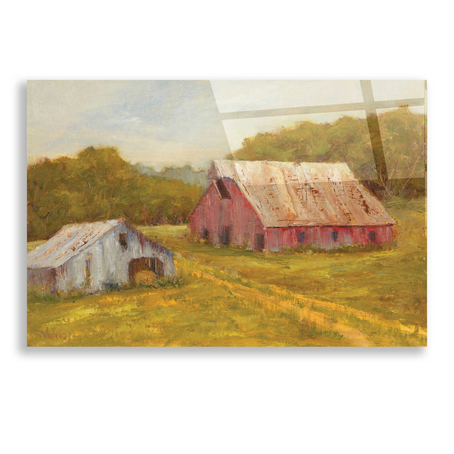 Epic Art 'Country Barns' by Marilyn Wendling, Acrylic Glass Wall Art,24x16