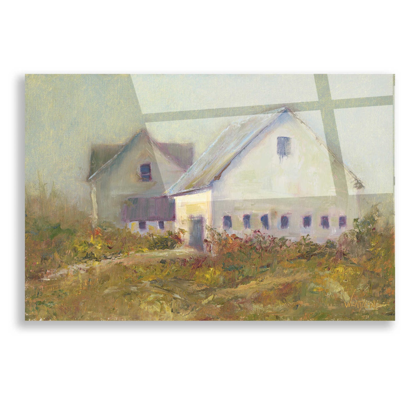 Epic Art 'White Barn I' by Marilyn Wendling, Acrylic Glass Wall Art,16x12