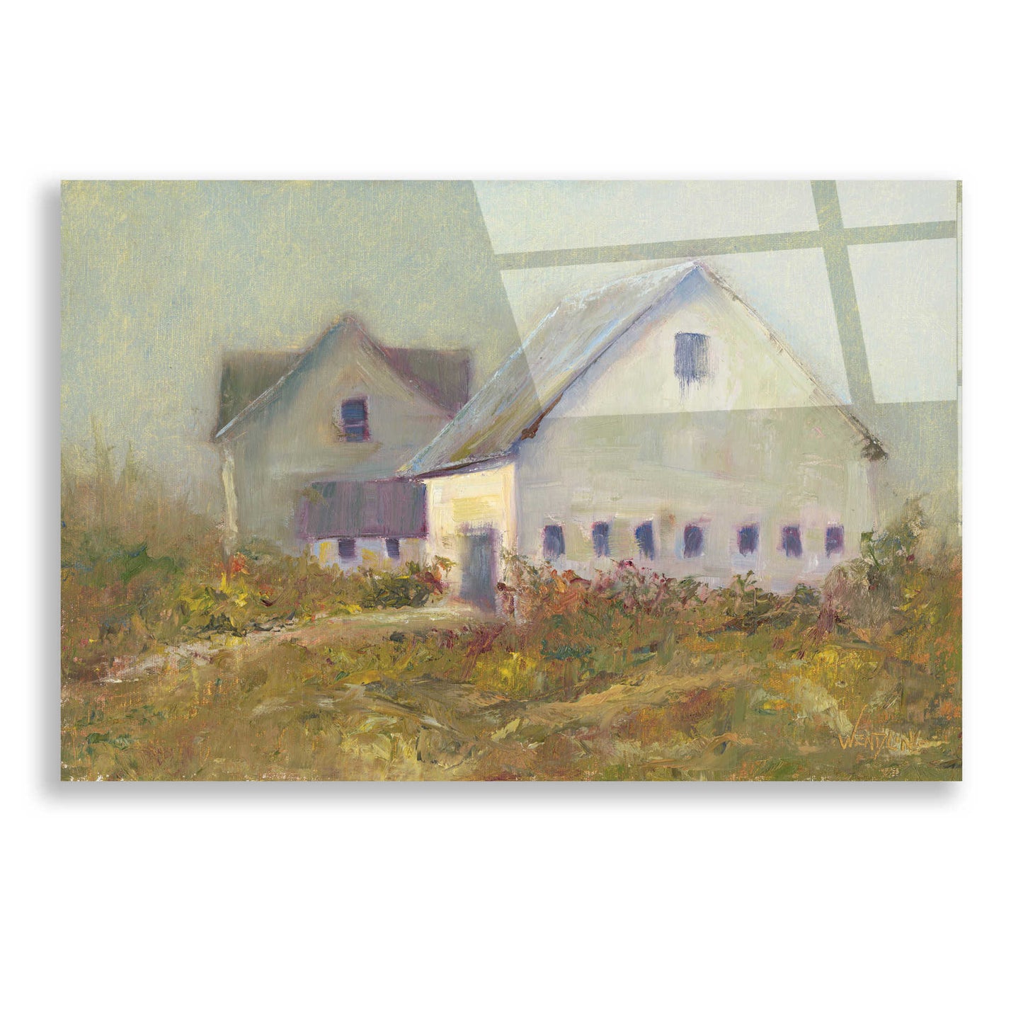 Epic Art 'White Barn I' by Marilyn Wendling, Acrylic Glass Wall Art,24x16