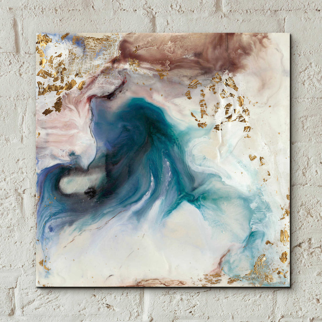 Epic Art 'Teal Illumination' by Lila Bramma, Acrylic Glass Wall Art,12x12