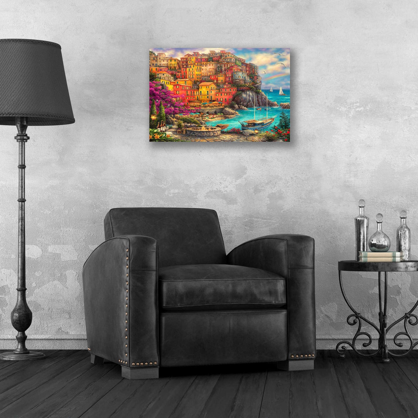 Epic Art 'A Beautiful Day at Cinque Terre' by Chuck Pinson, Acrylic Glass Wall Art,24x16