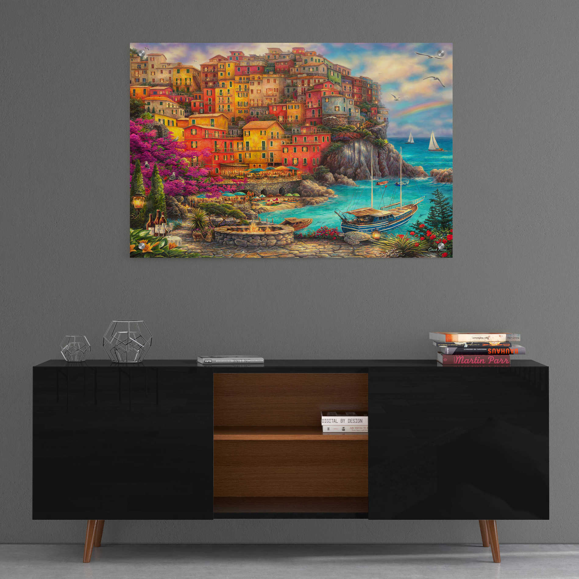 Epic Art 'A Beautiful Day at Cinque Terre' by Chuck Pinson, Acrylic Glass Wall Art,36x24