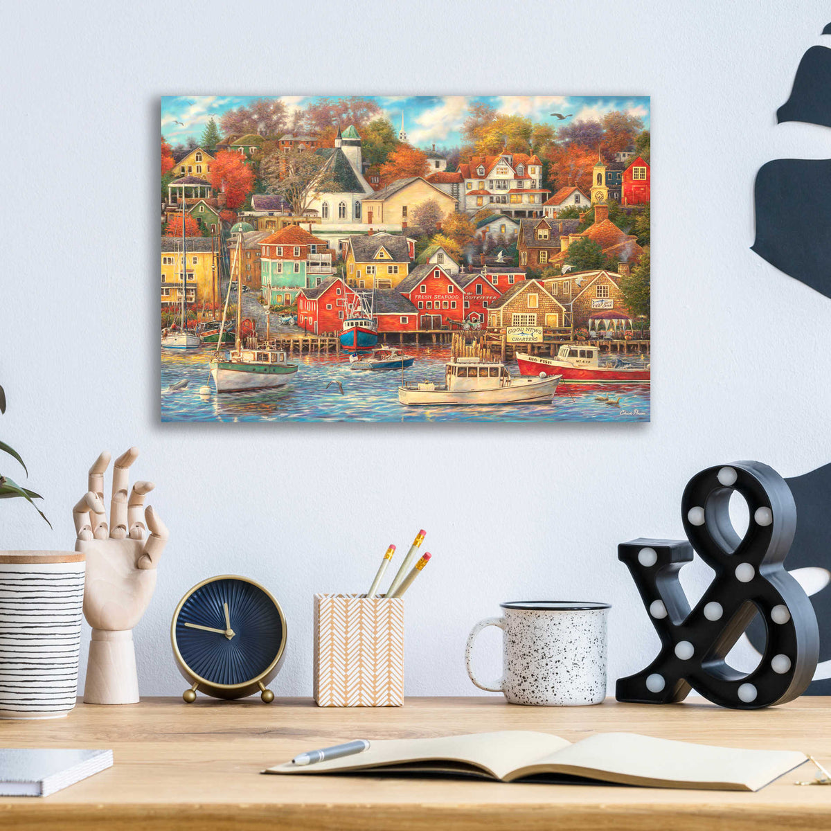 Epic Art 'Good Times Harbor' by Chuck Pinson, Acrylic Glass Wall Art,16x12