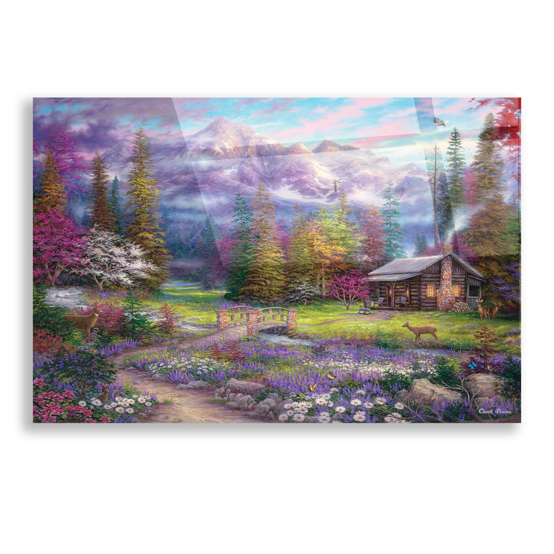Epic Art 'Inspiration of Spring Meadows' by Chuck Pinson, Acrylic Glass Wall Art,16x12