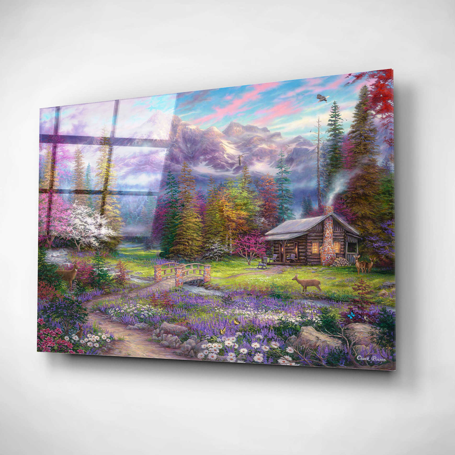 Epic Art 'Inspiration of Spring Meadows' by Chuck Pinson, Acrylic Glass Wall Art,24x16