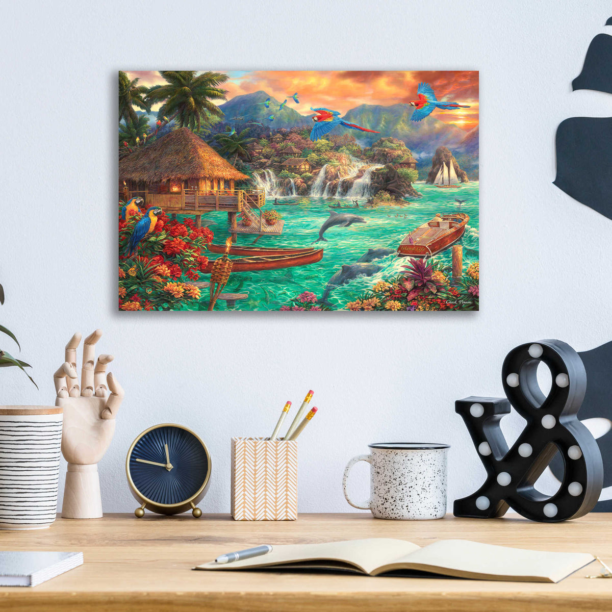 Epic Art 'Island Life' by Chuck Pinson, Acrylic Glass Wall Art,16x12