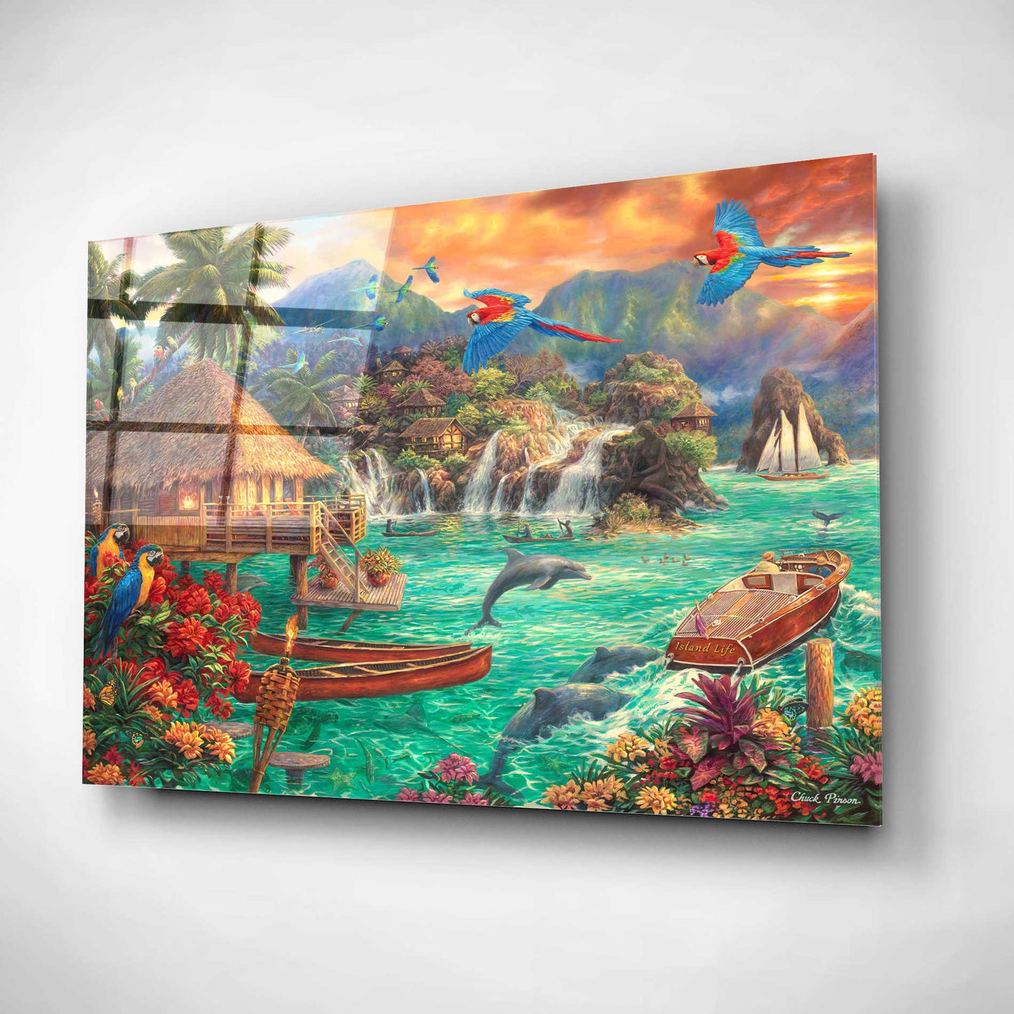 Epic Art 'Island Life' by Chuck Pinson, Acrylic Glass Wall Art,24x16