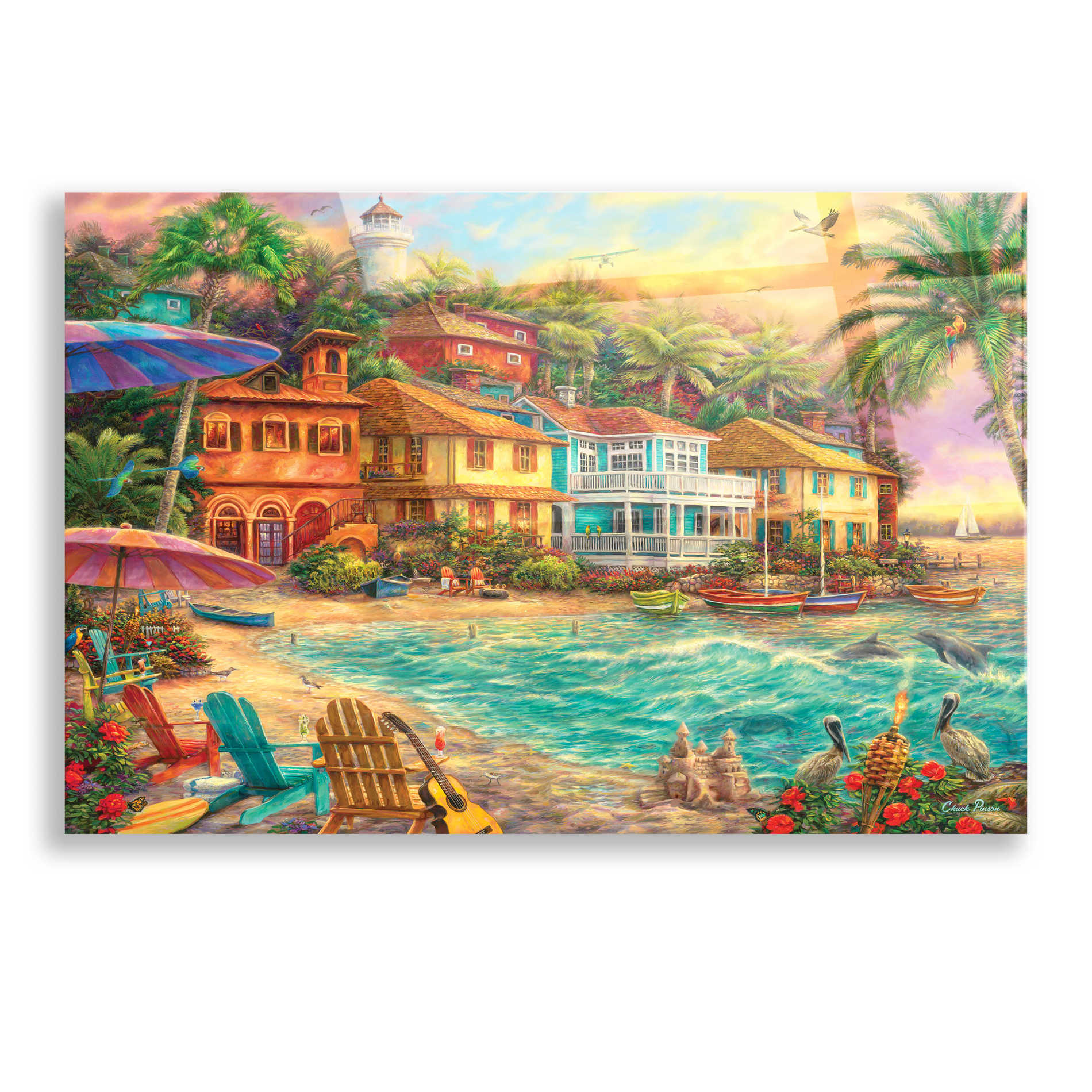 Epic Art 'Island Time' by Chuck Pinson, Acrylic Glass Wall Art,16x12