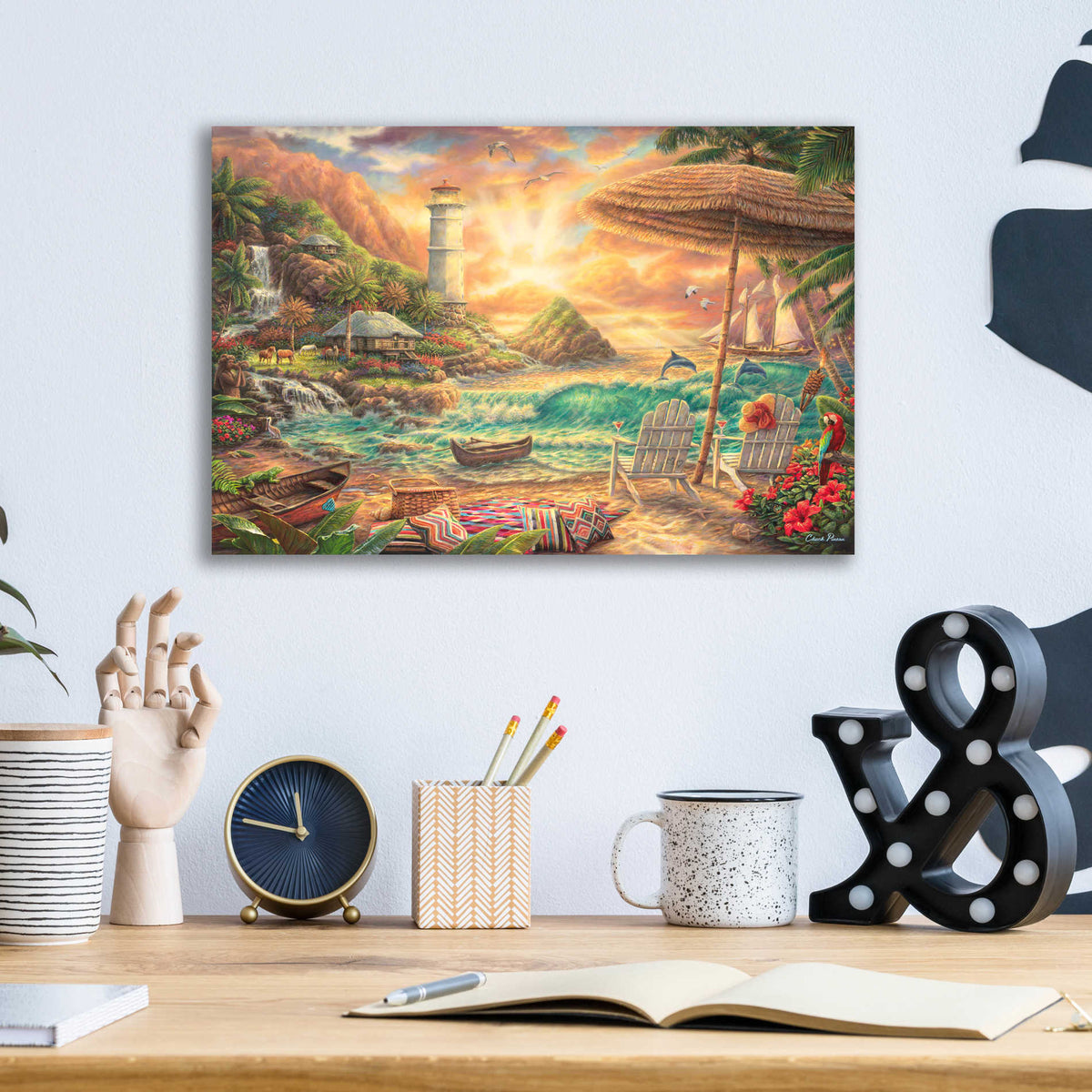 Epic Art 'Love the Beach' by Chuck Pinson, Acrylic Glass Wall Art,16x12