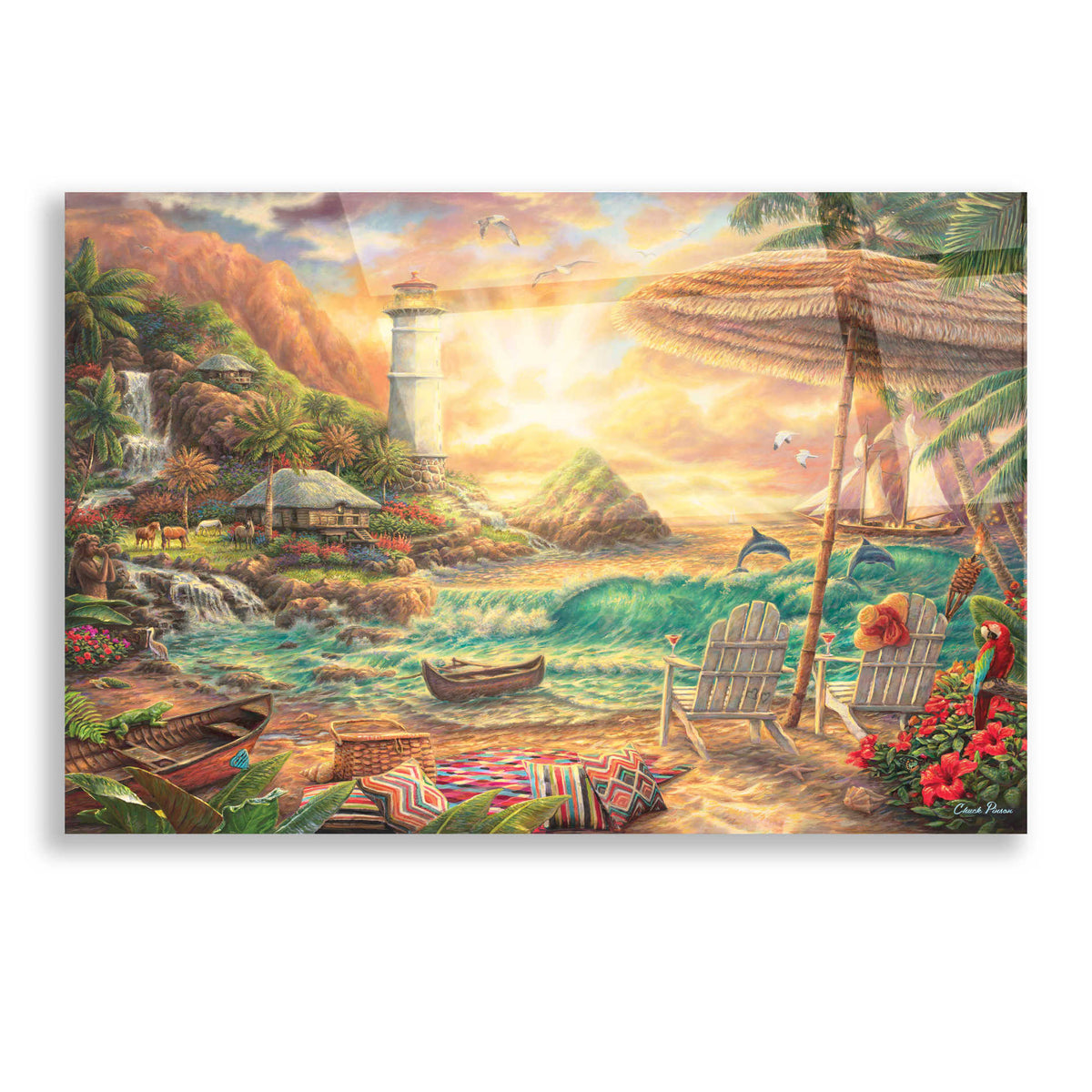 Epic Art 'Love the Beach' by Chuck Pinson, Acrylic Glass Wall Art