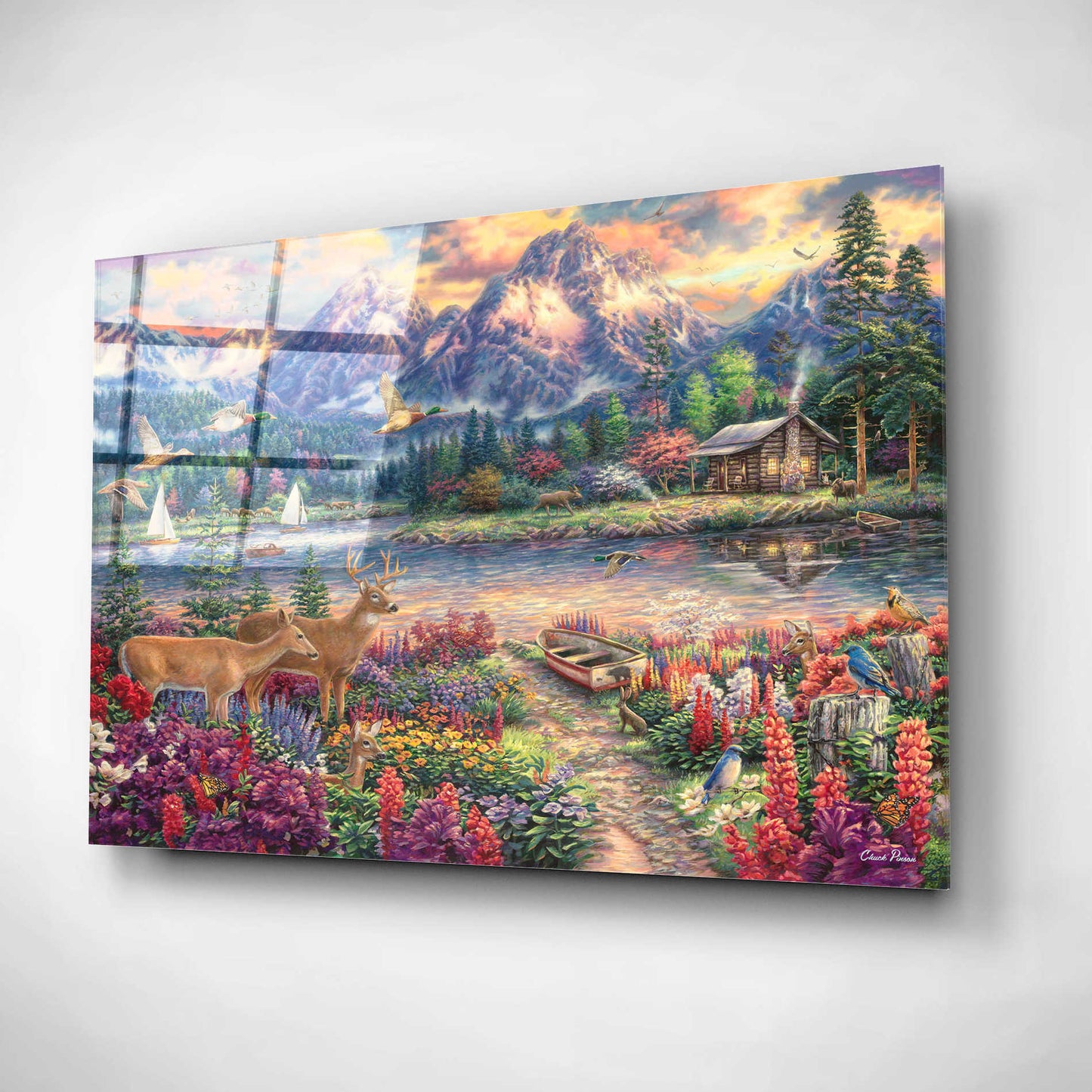 Epic Art 'Spring Mountain Majesty' by Chuck Pinson, Acrylic Glass Wall Art,16x12