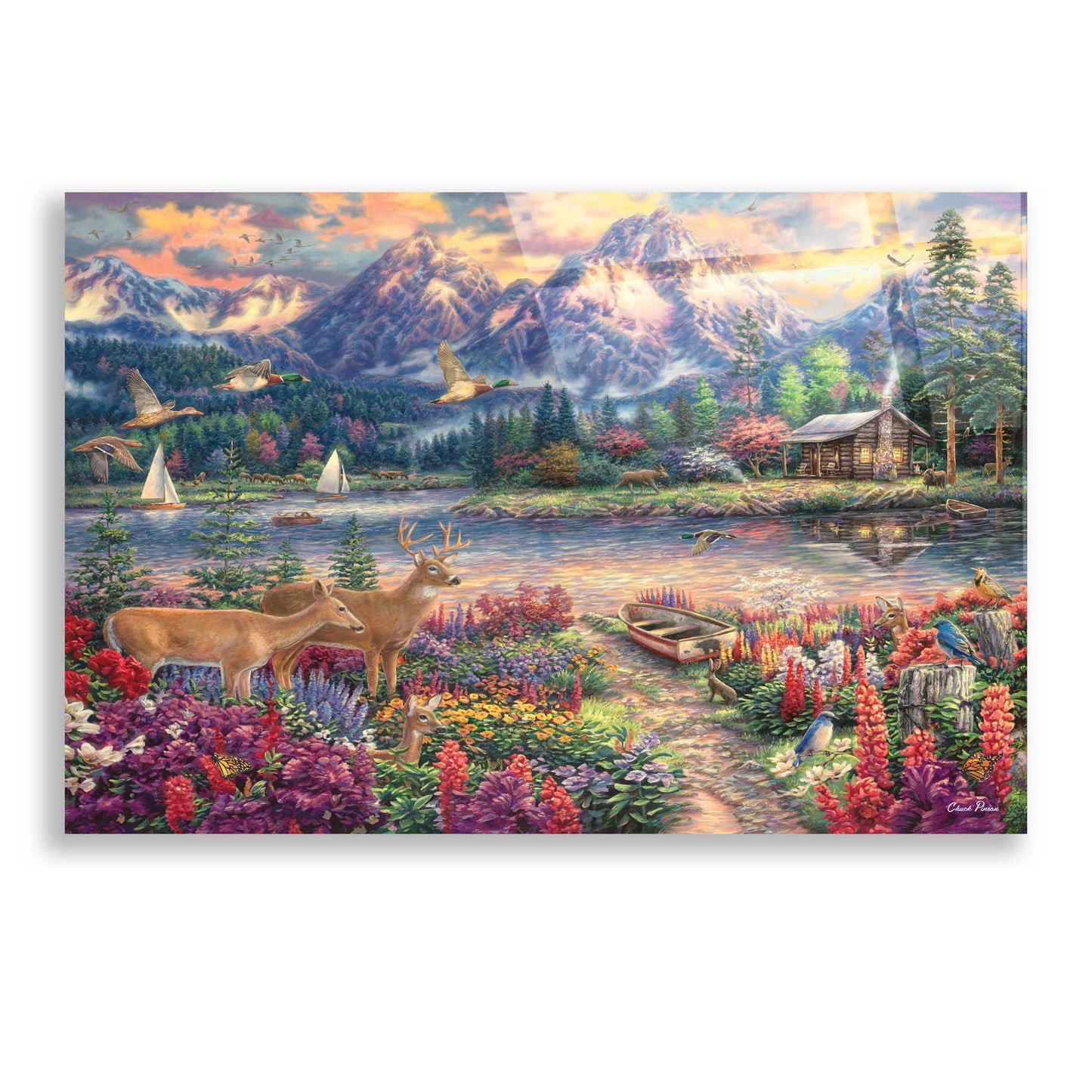 Epic Art 'Spring Mountain Majesty' by Chuck Pinson, Acrylic Glass Wall Art,24x16