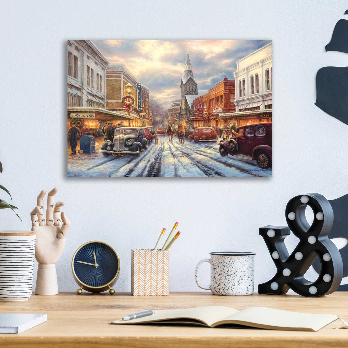 Epic Art 'The Warmth of Small Town Living' by Chuck Pinson, Acrylic Glass Wall Art,16x12