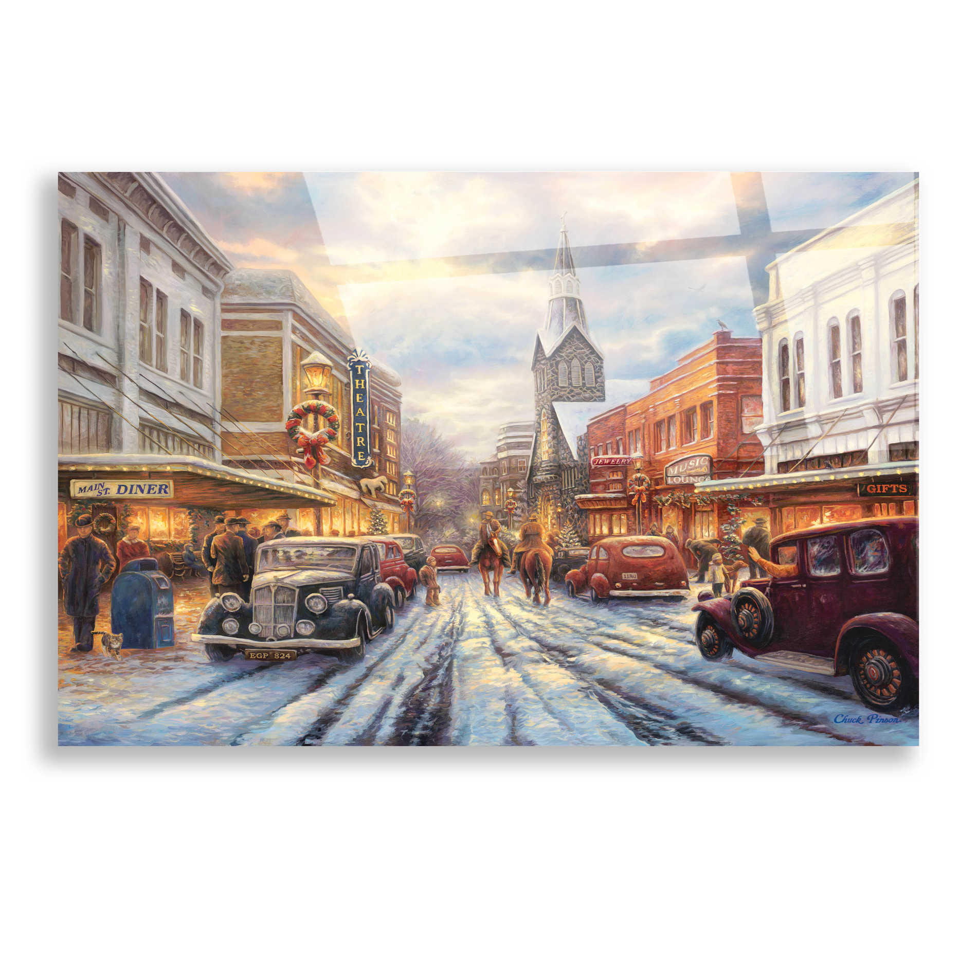 Epic Art 'The Warmth of Small Town Living' by Chuck Pinson, Acrylic Glass Wall Art,16x12
