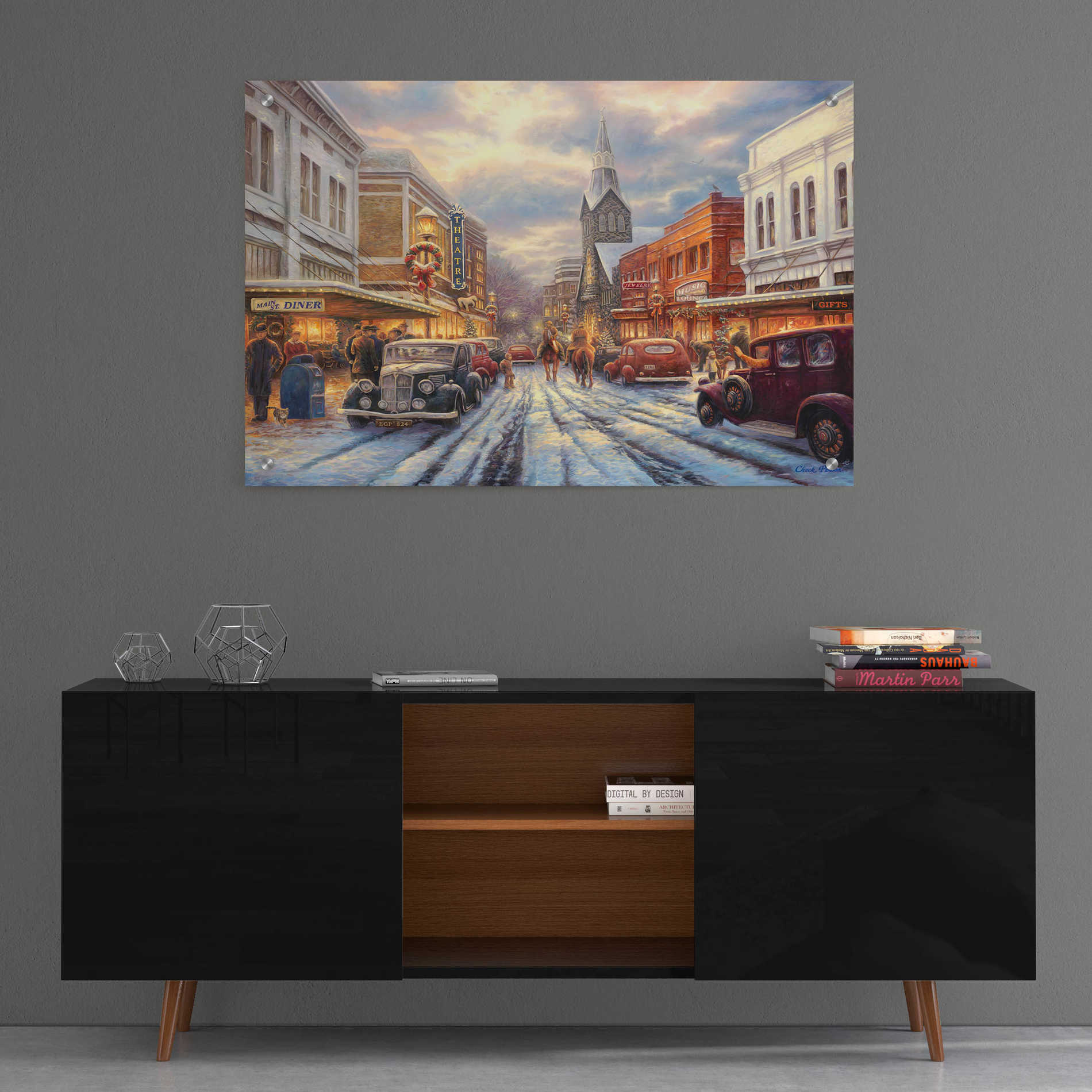 Epic Art 'The Warmth of Small Town Living' by Chuck Pinson, Acrylic Glass Wall Art,36x24
