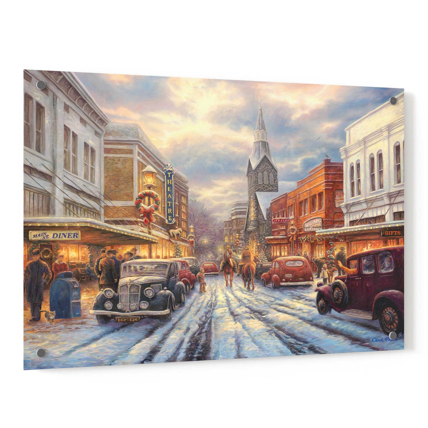 Epic Art 'The Warmth of Small Town Living' by Chuck Pinson, Acrylic Glass Wall Art,36x24