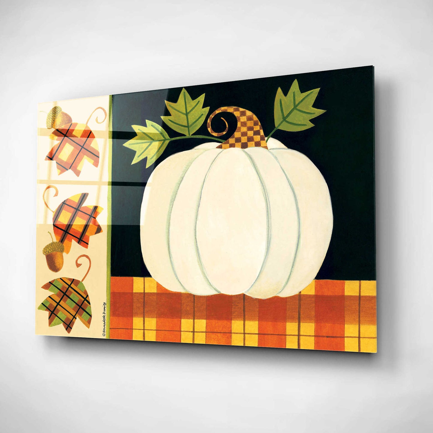 Epic Art "White Pumpkin" by Bernadette Deming, Acrylic Glass Wall Art,16x12