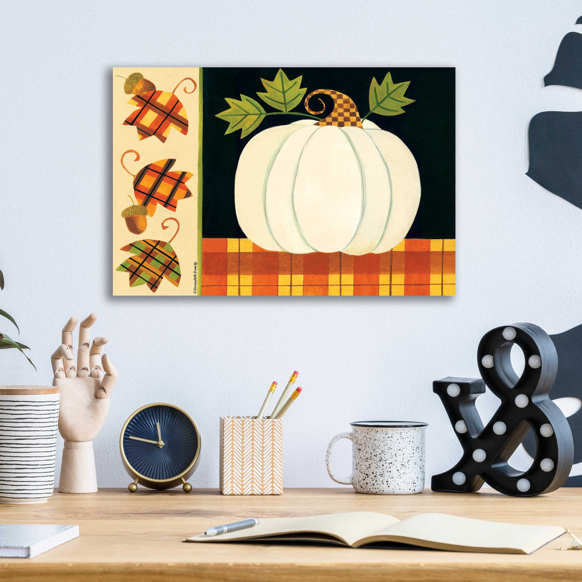 Epic Art "White Pumpkin" by Bernadette Deming, Acrylic Glass Wall Art,16x12