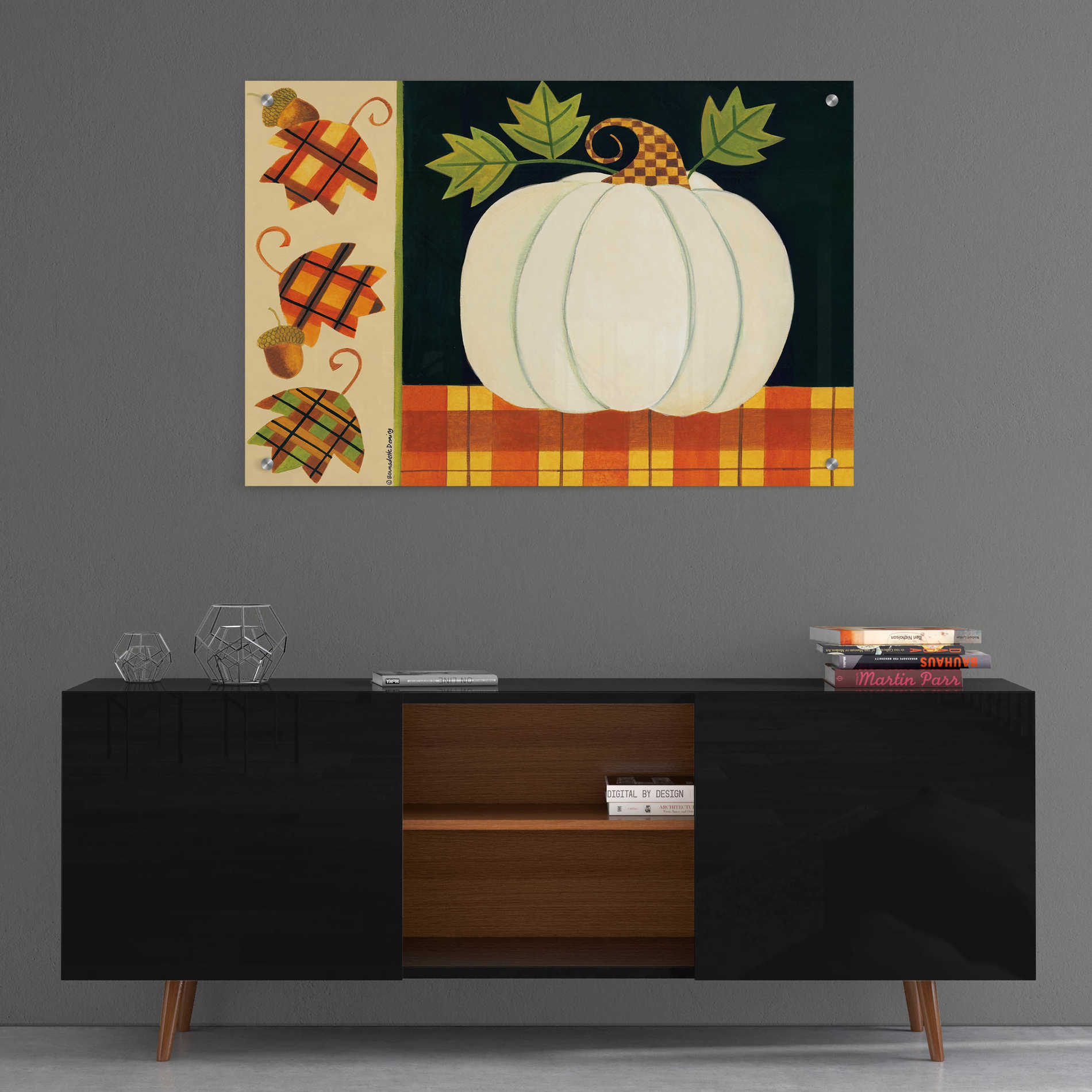 Epic Art "White Pumpkin" by Bernadette Deming, Acrylic Glass Wall Art,36x24