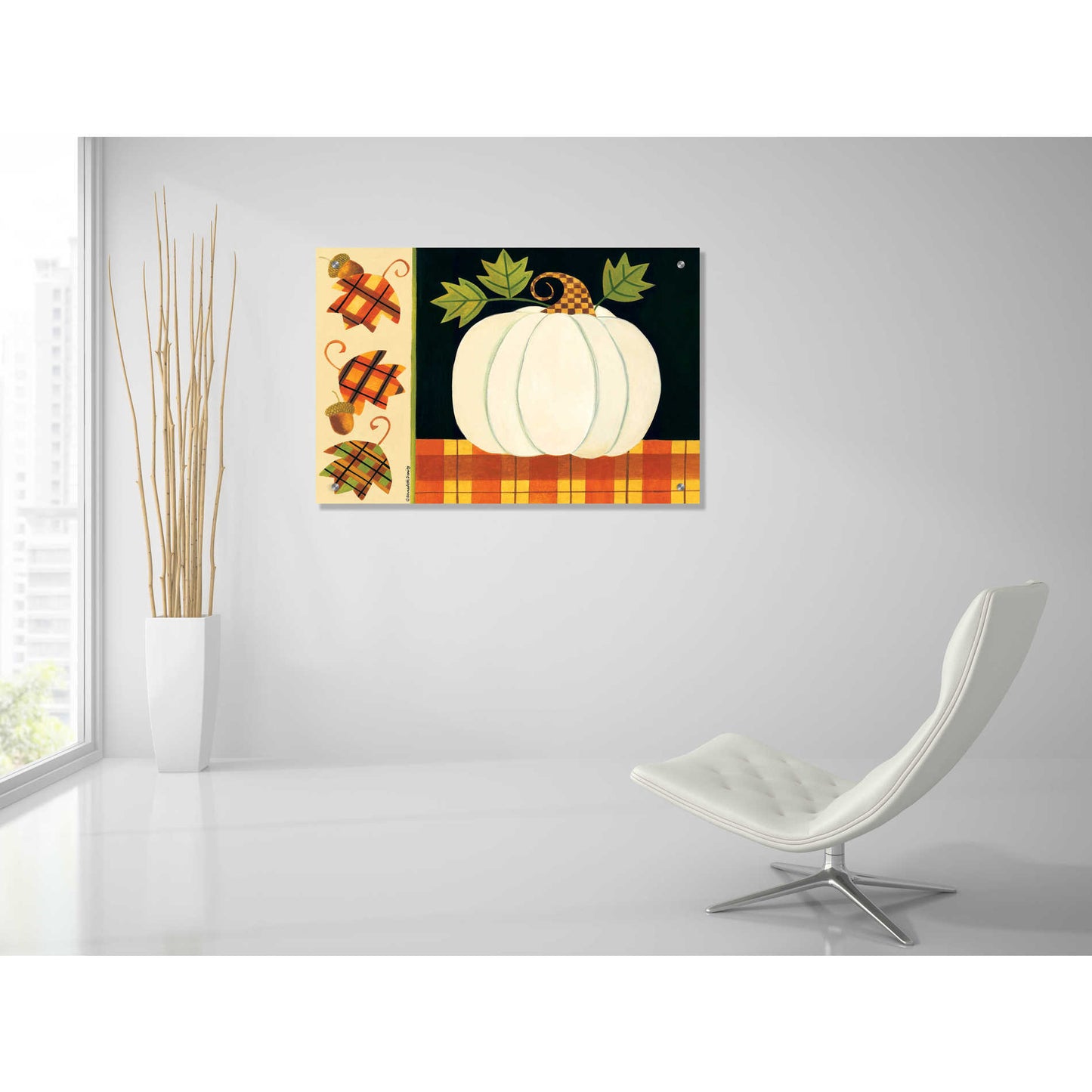 Epic Art "White Pumpkin" by Bernadette Deming, Acrylic Glass Wall Art,36x24