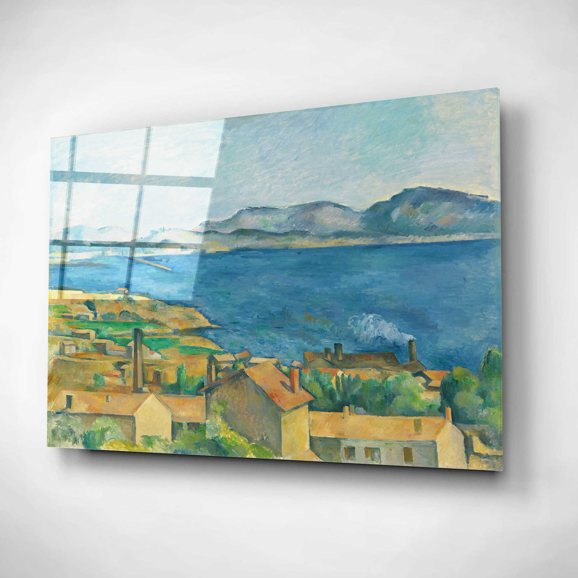 Epic Art 'The Bay of Marseilles, Seen from L'Estaque ' by Paul Cezanne, Acrylic Glass Wall Art,16x12