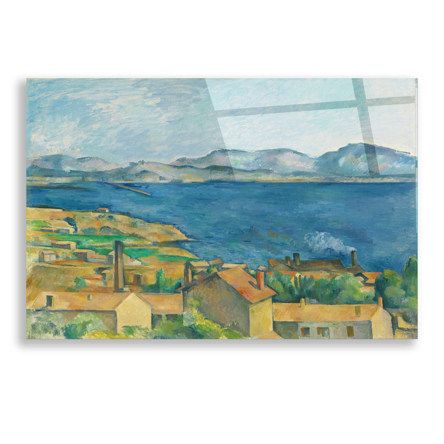 Epic Art 'The Bay of Marseilles, Seen from L'Estaque ' by Paul Cezanne, Acrylic Glass Wall Art,24x16