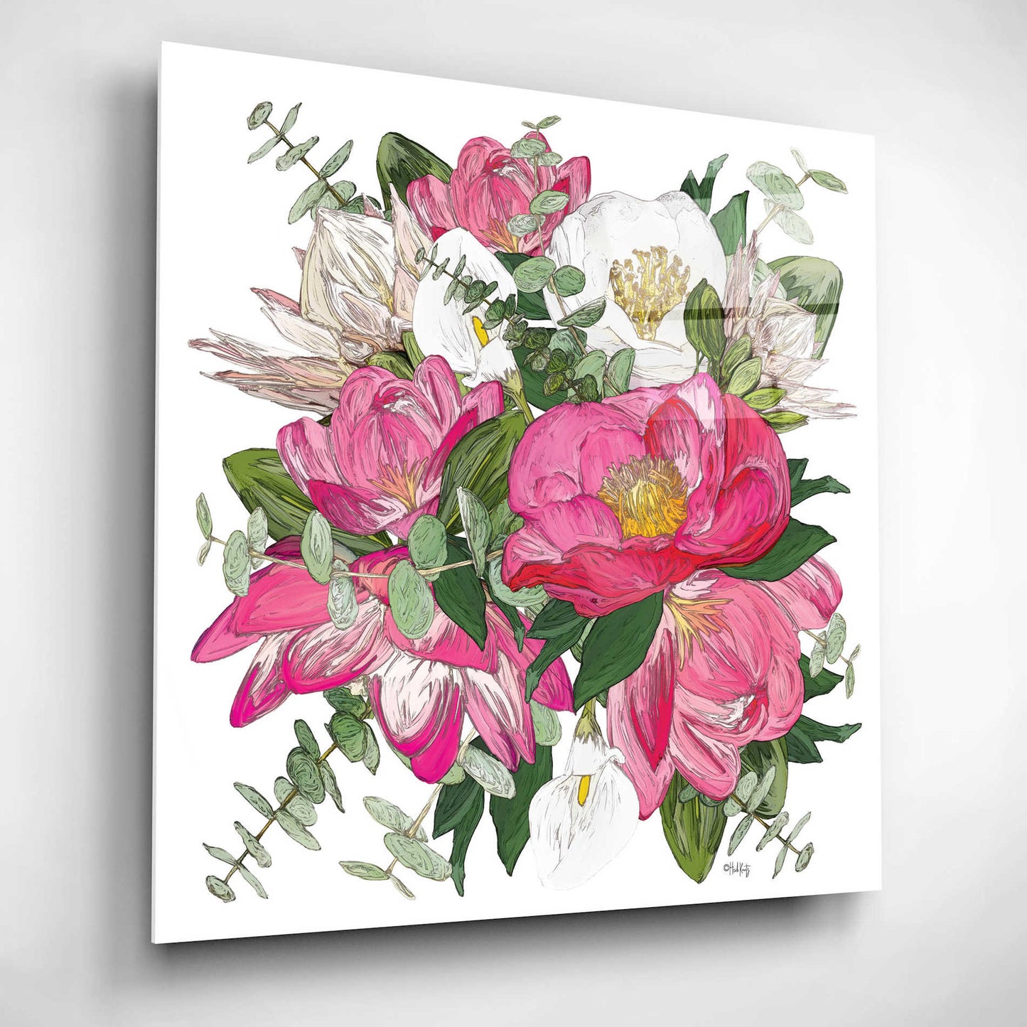 Epic Art 'Pink Floral Bouquet' by Heidi Kuntz, Acrylic Glass Wall Art,12x12