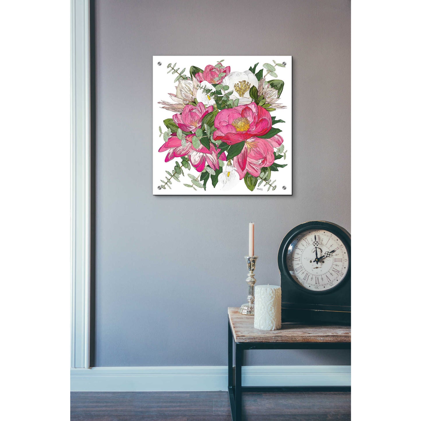 Epic Art 'Pink Floral Bouquet' by Heidi Kuntz, Acrylic Glass Wall Art,24x24