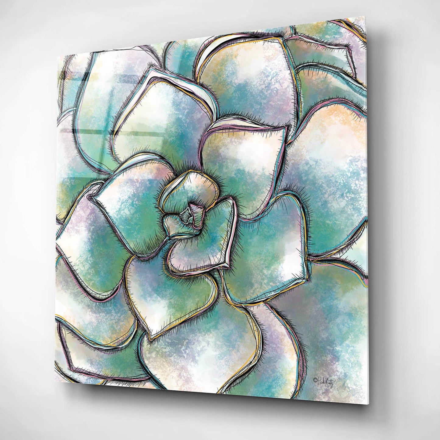 Epic Art 'Playful Succulent' by Heidi Kuntz, Acrylic Glass Wall Art,12x12