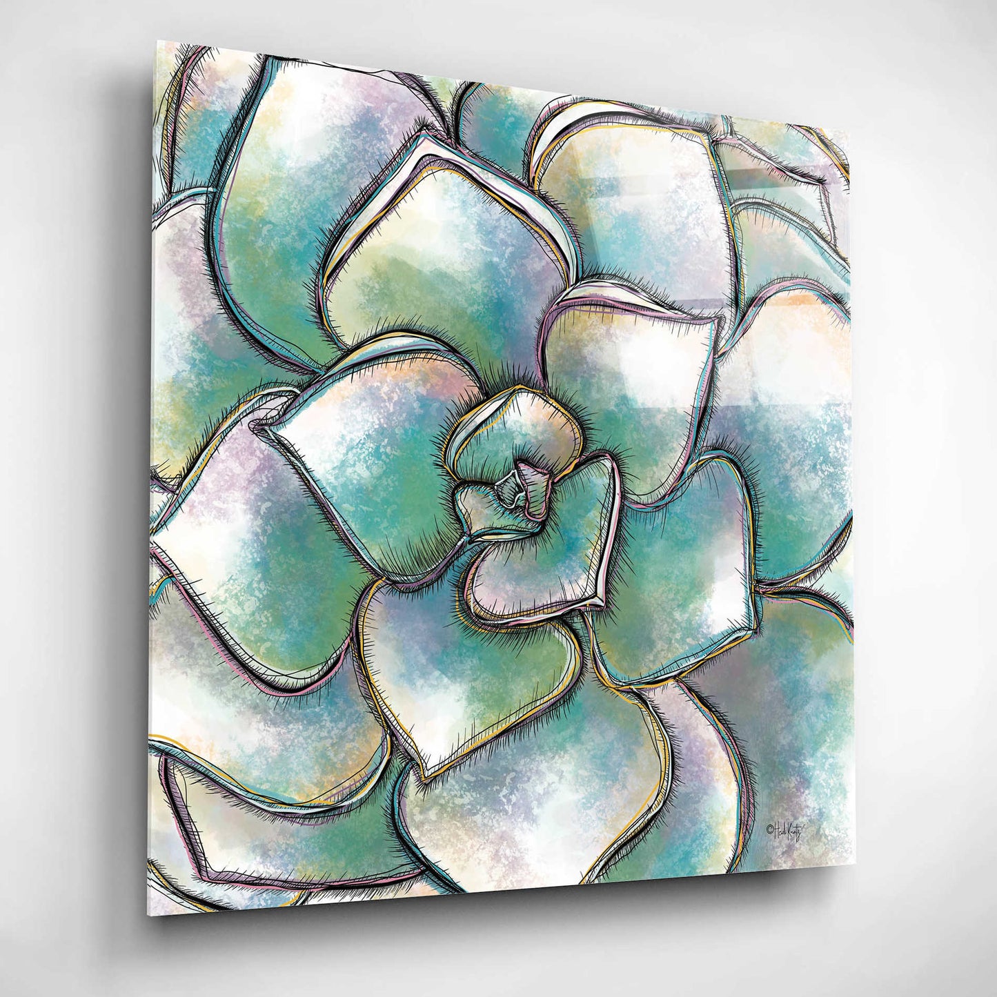 Epic Art 'Playful Succulent' by Heidi Kuntz, Acrylic Glass Wall Art,12x12