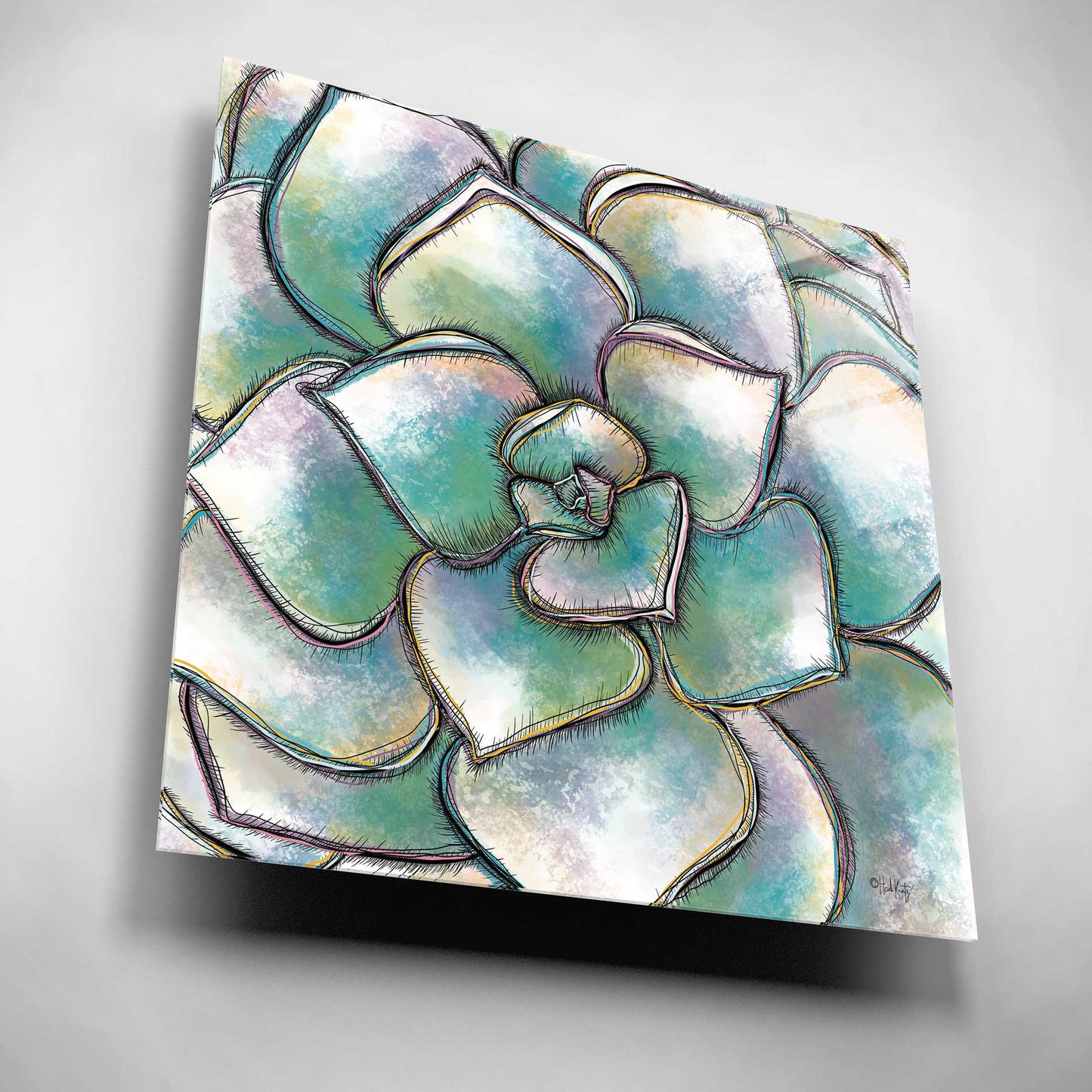 Epic Art 'Playful Succulent' by Heidi Kuntz, Acrylic Glass Wall Art,12x12