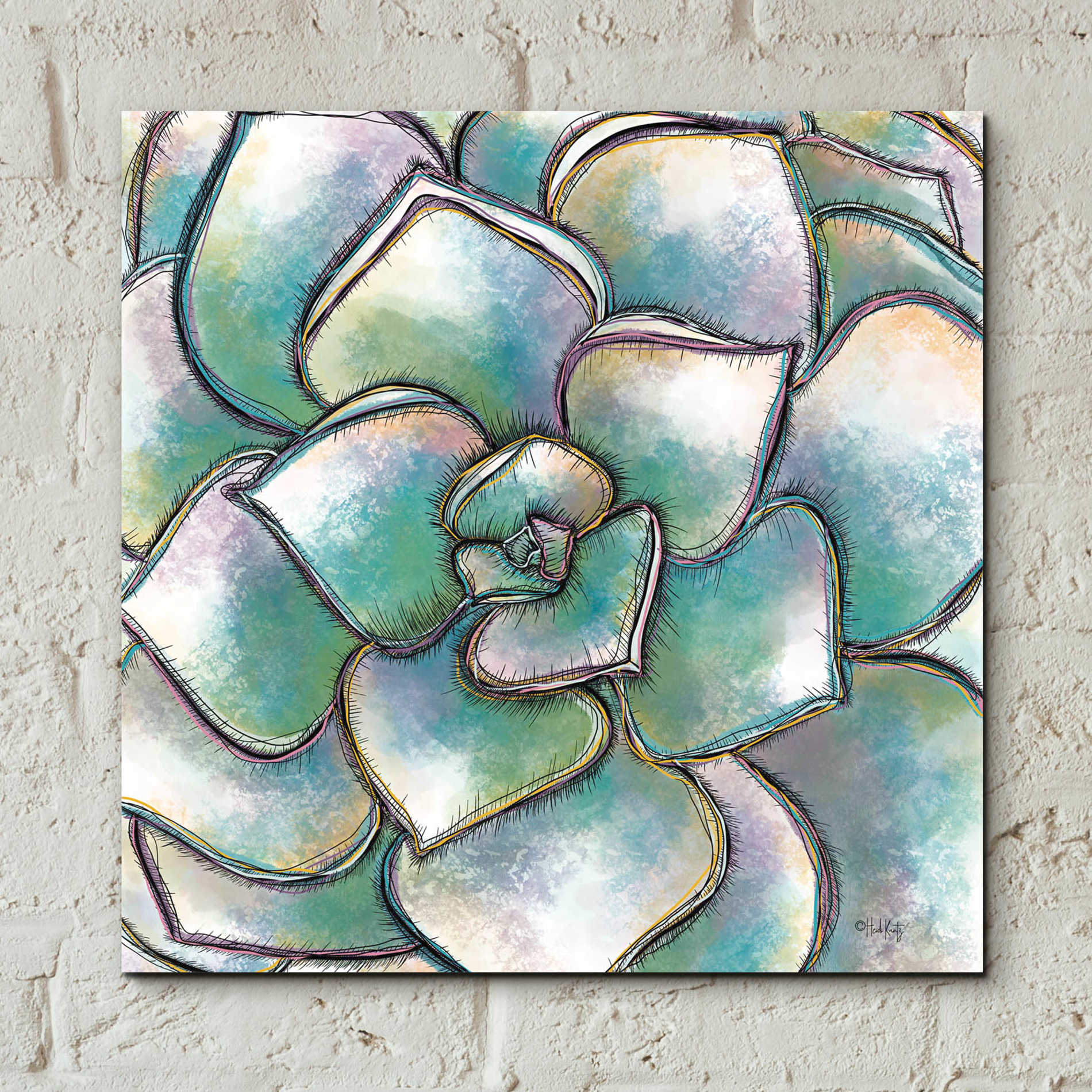 abstract succulent painting Playful Succulent