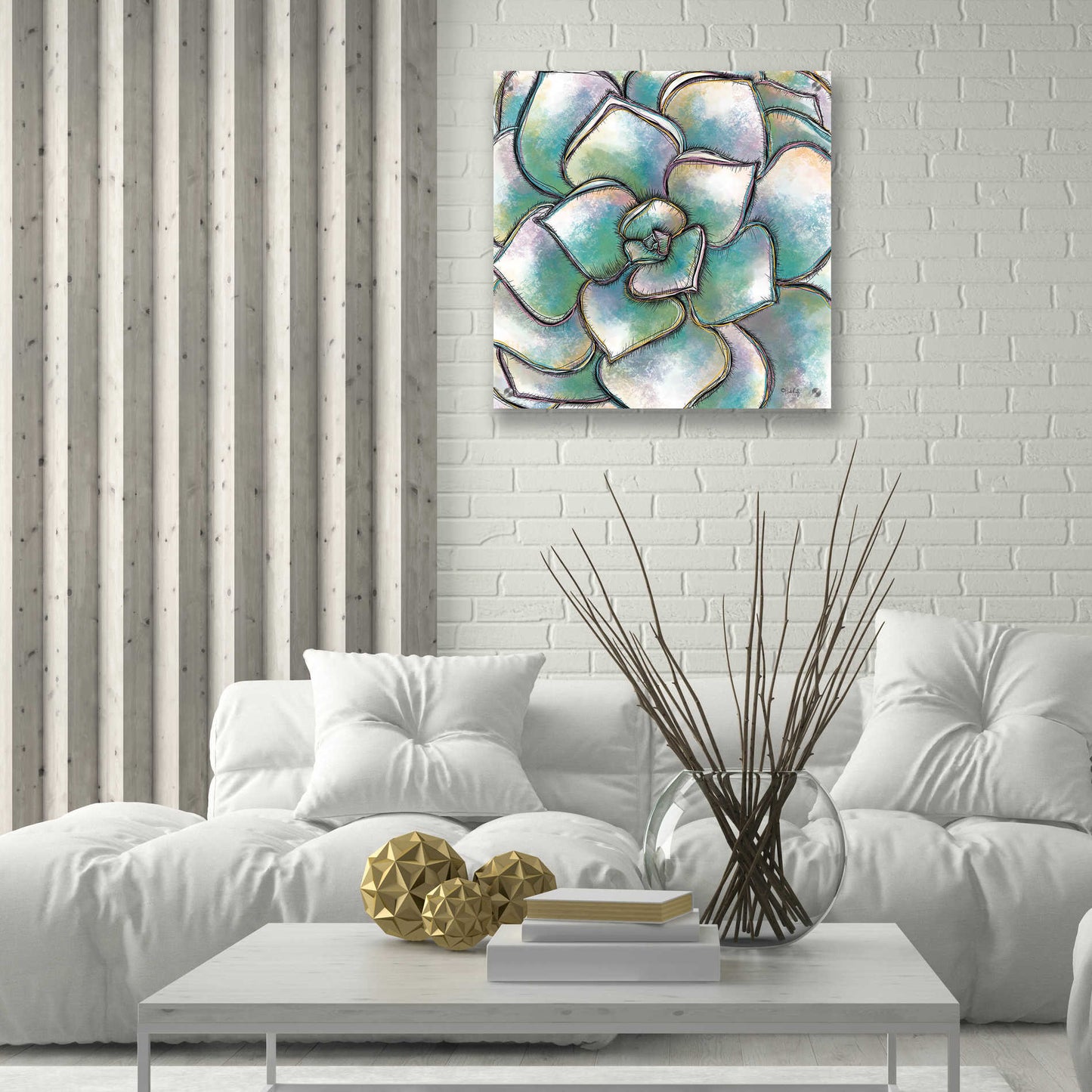 Epic Art 'Playful Succulent' by Heidi Kuntz, Acrylic Glass Wall Art,24x24