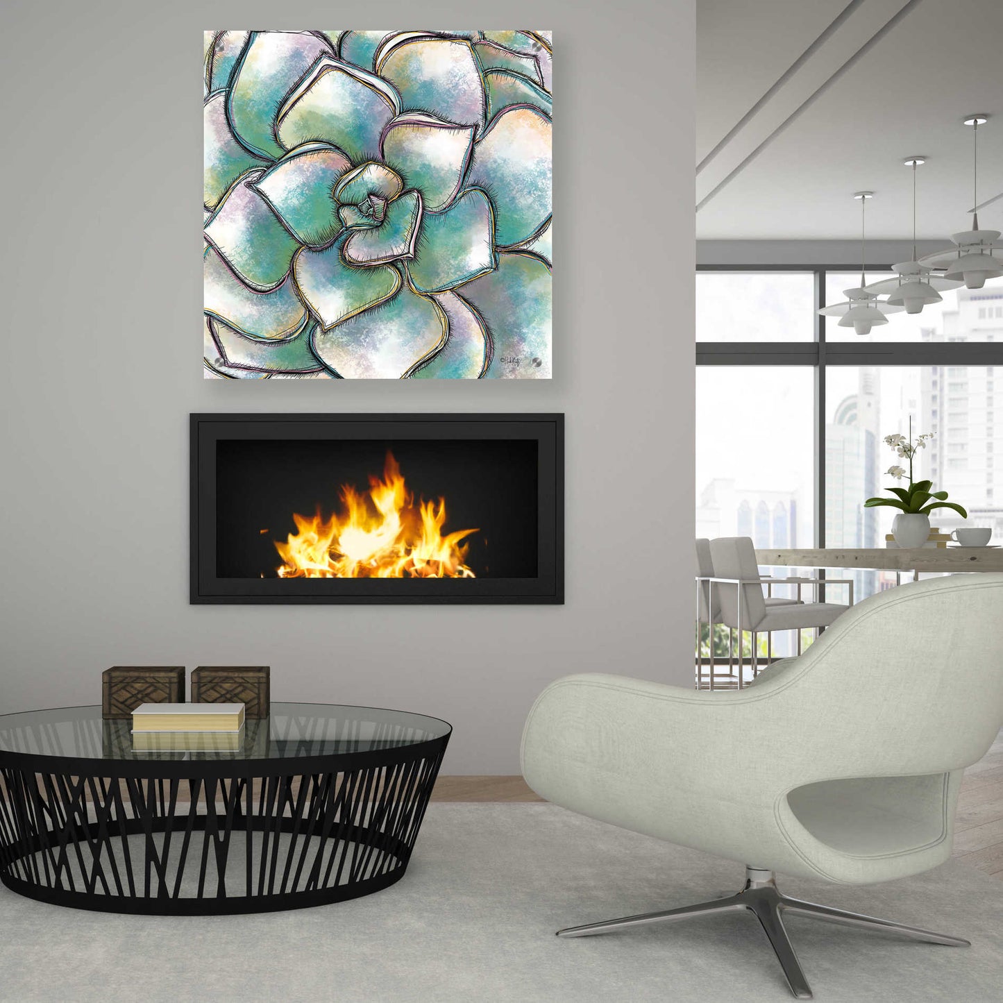 Epic Art 'Playful Succulent' by Heidi Kuntz, Acrylic Glass Wall Art,36x36