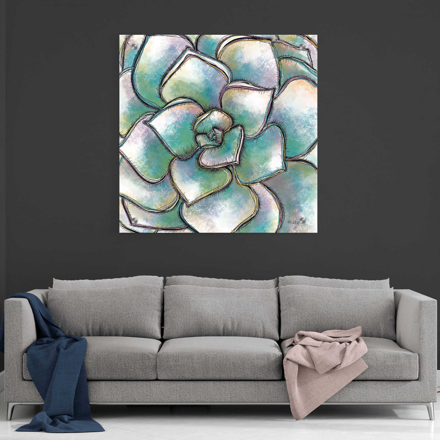 Epic Art 'Playful Succulent' by Heidi Kuntz, Acrylic Glass Wall Art,36x36