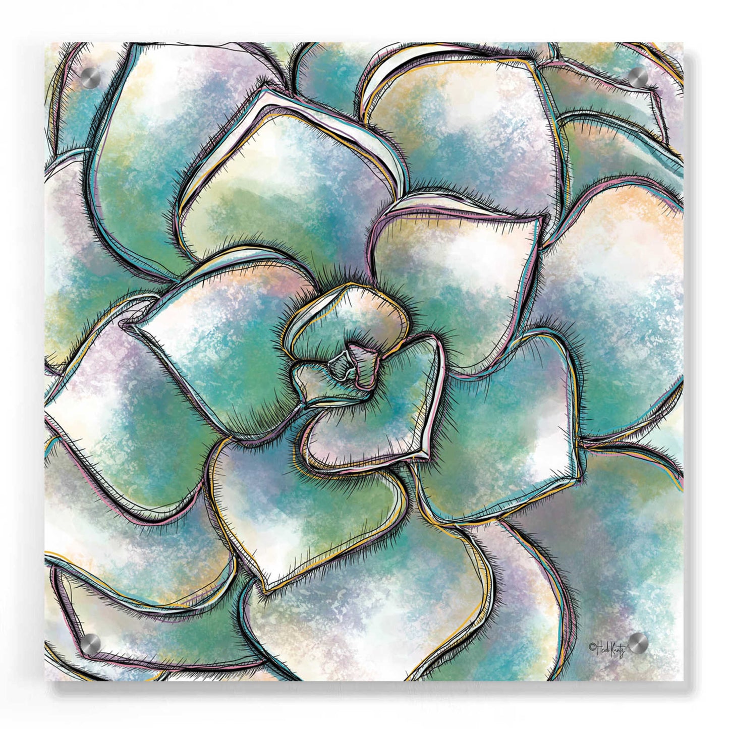 Epic Art 'Playful Succulent' by Heidi Kuntz, Acrylic Glass Wall Art,36x36